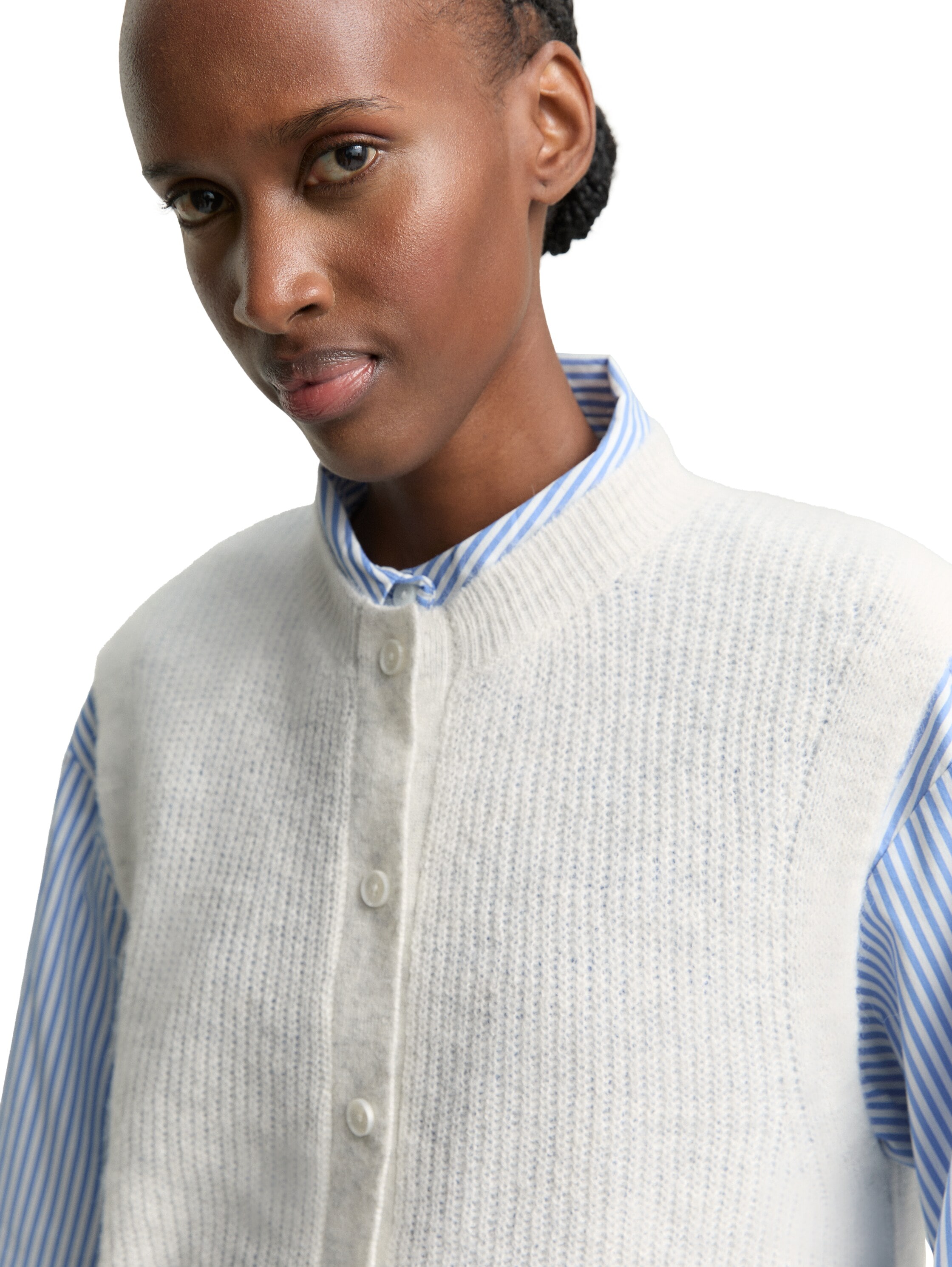TOM TAILOR Denim Strickjacke, mit Knopfleiste