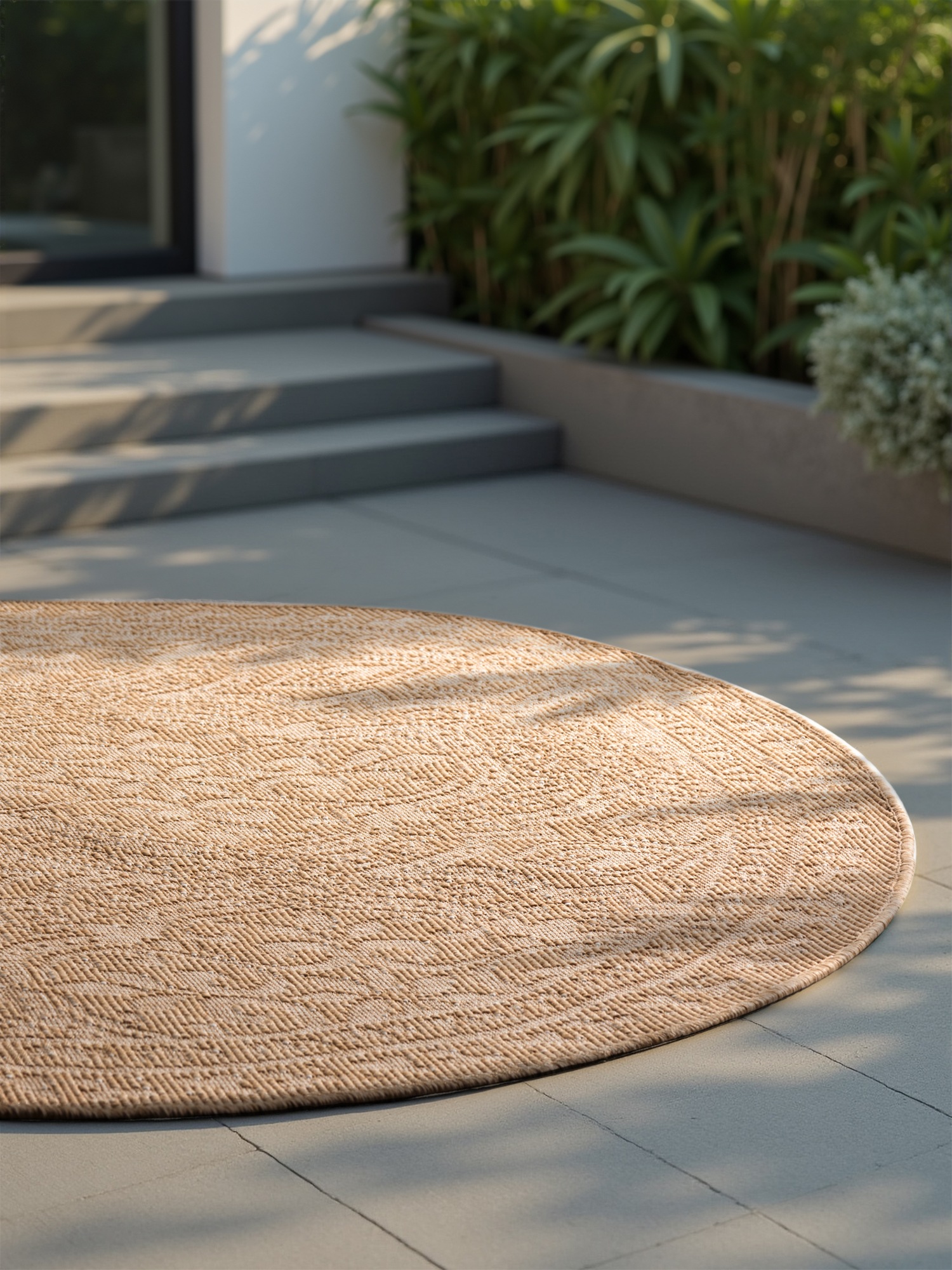 HANSE Home Outdoorteppich »Rosel Wendetppich«, rund, 5 mm Höhe, In und Outdoor, Flachgewebe, wetterfest, pflegeleicht, robust