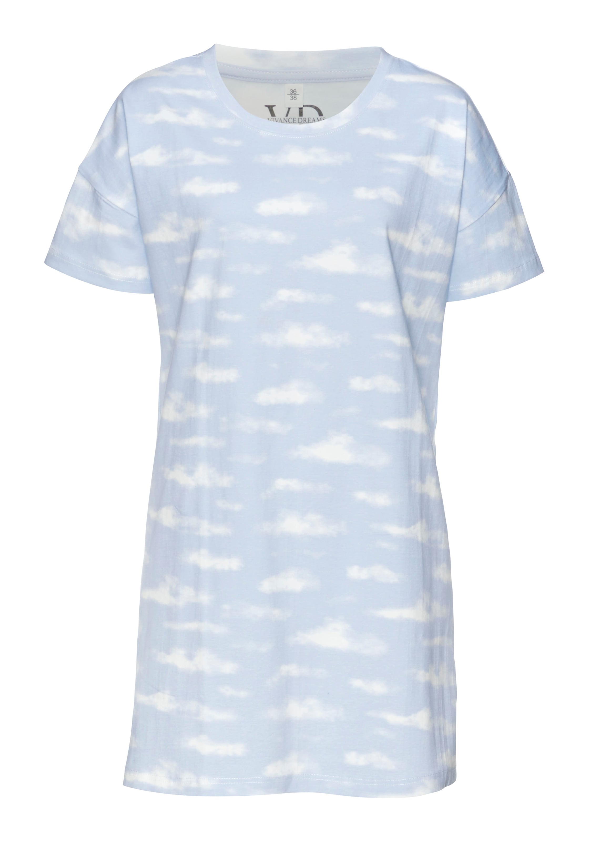 Vivance Dreams Sleepshirt, (2er-Pack), mit Wolkenmotiv