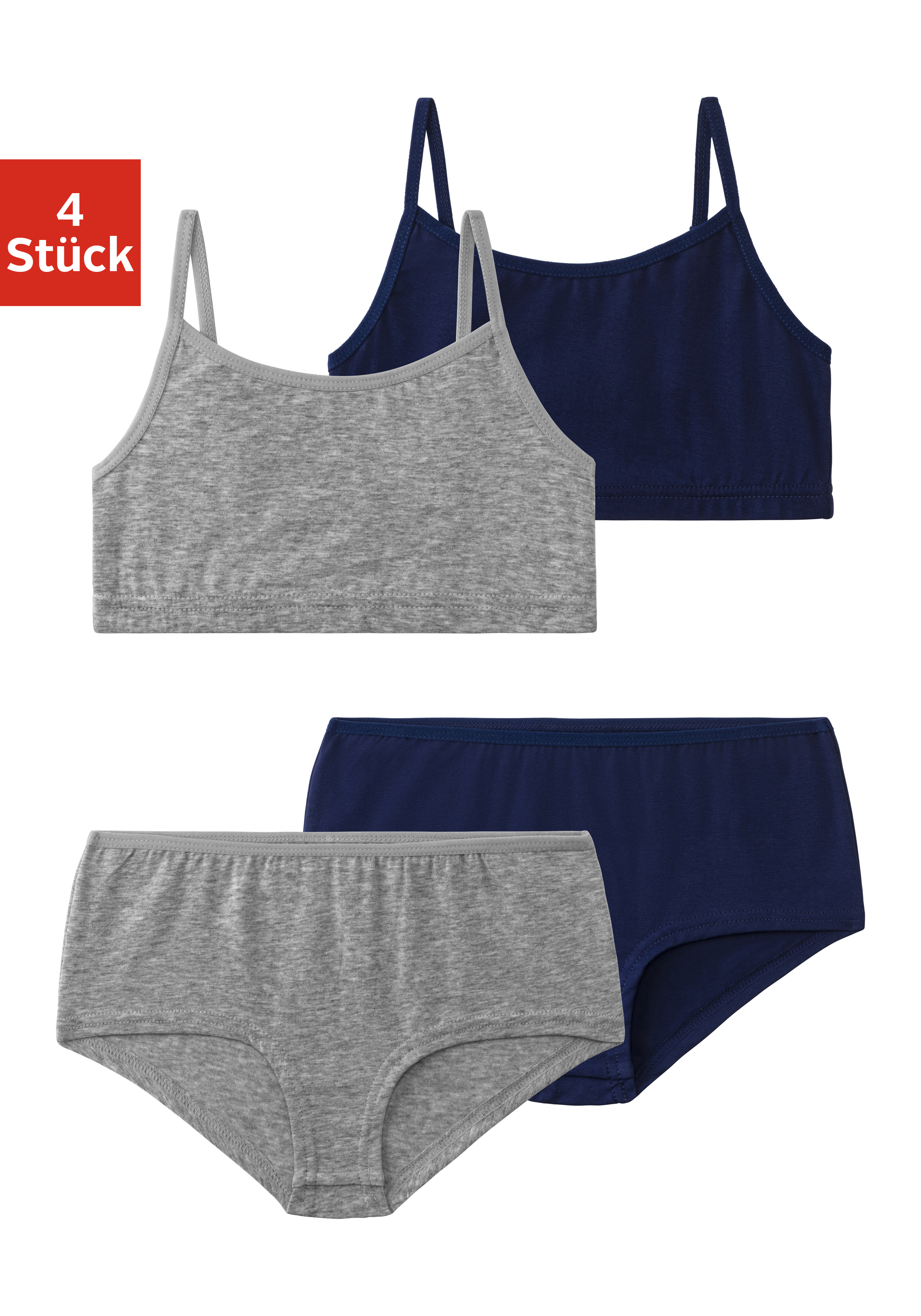Set: Bustier, (Set, 4 tlg., mit Panty), in schlichter Optik