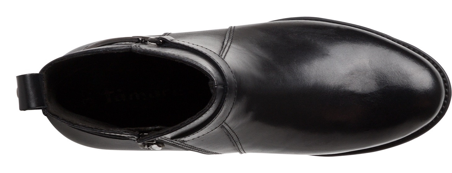 Tamaris Stiefelette, Blockabsatz, Businessschuh mit praktischem Innenreissverschluss
