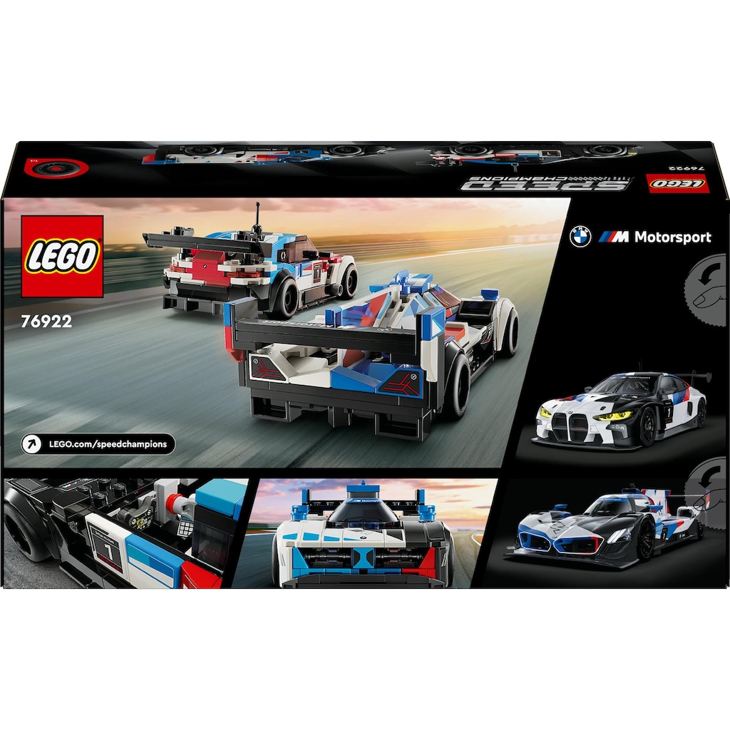 LEGO® Spielbausteine »Speed Champions BMW M4 GT3 & BMW M Hybrid V8 Rennwagen«, (676 St.)