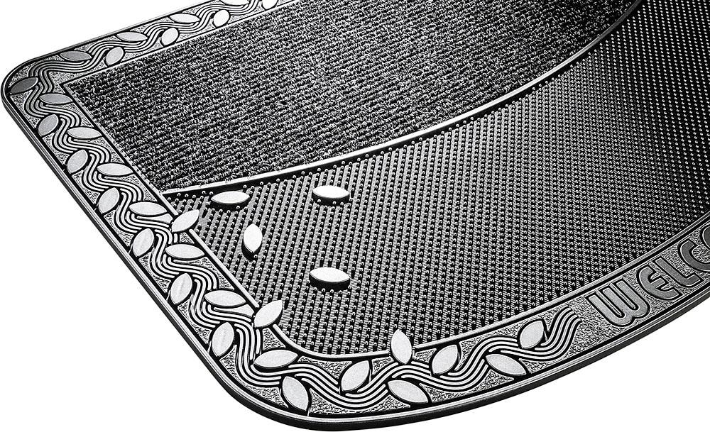 Home2Fashion Fussmatte »TC Clean Leaves«, rechteckig, 8 mm Höhe, Schmutzfangmatte, mit Spruch, robust, In- und Outdoor geeignet