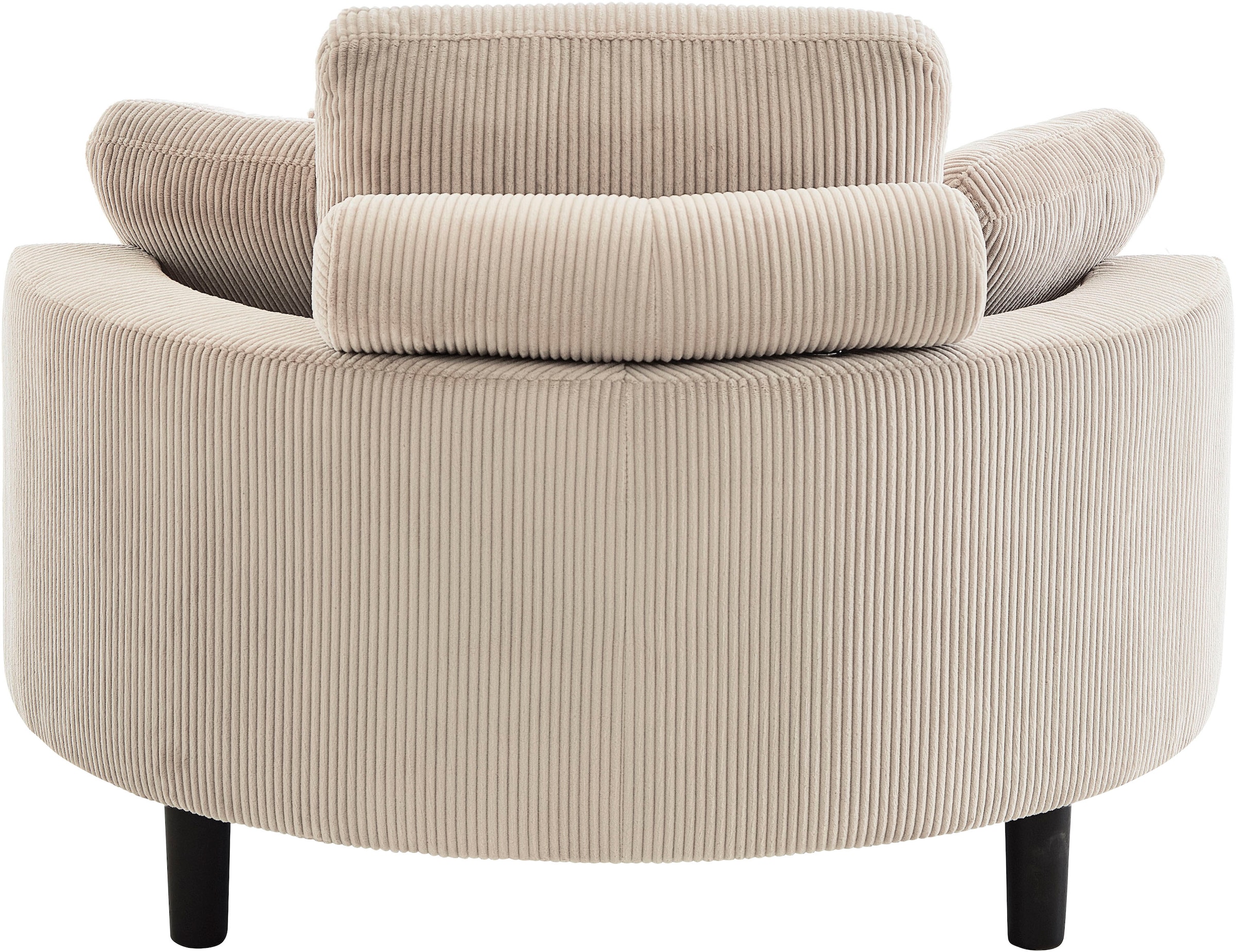 ATLANTIC home collection Loveseat »Ravi, B: 114 cm«, XXL- Sessel, mit Stauraumhocker, Rückenstütze & 4 Zierkissen