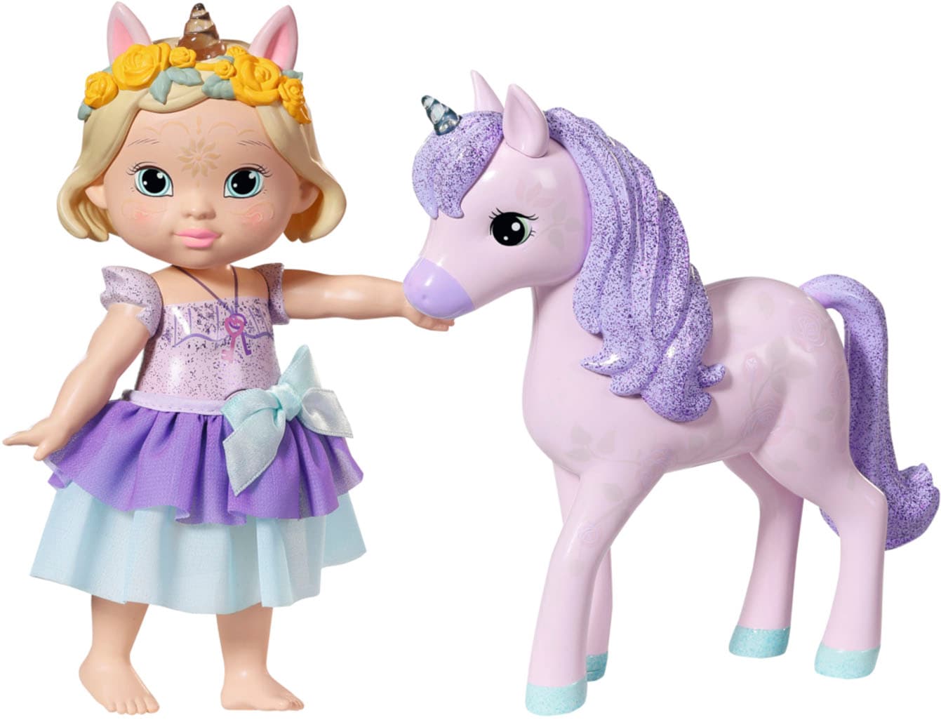 Baby Born Stehpuppe »Storybook Prinzessin Bella, 18 cm«, mit Einhorn und Lichteffekten