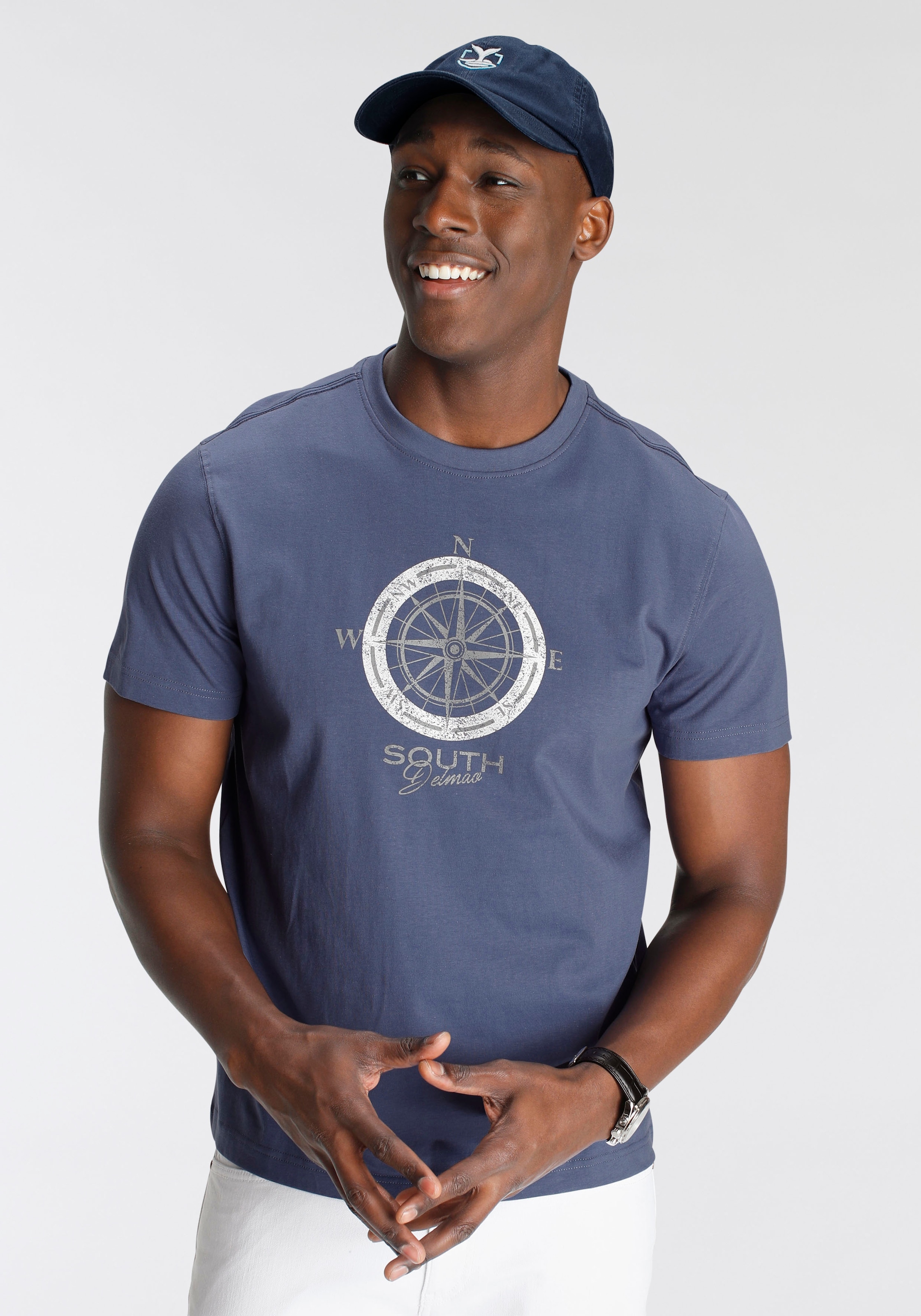 DELMAO T-Shirt, Kurzarm, bedruckt, Rundhals, aus Baumwolle