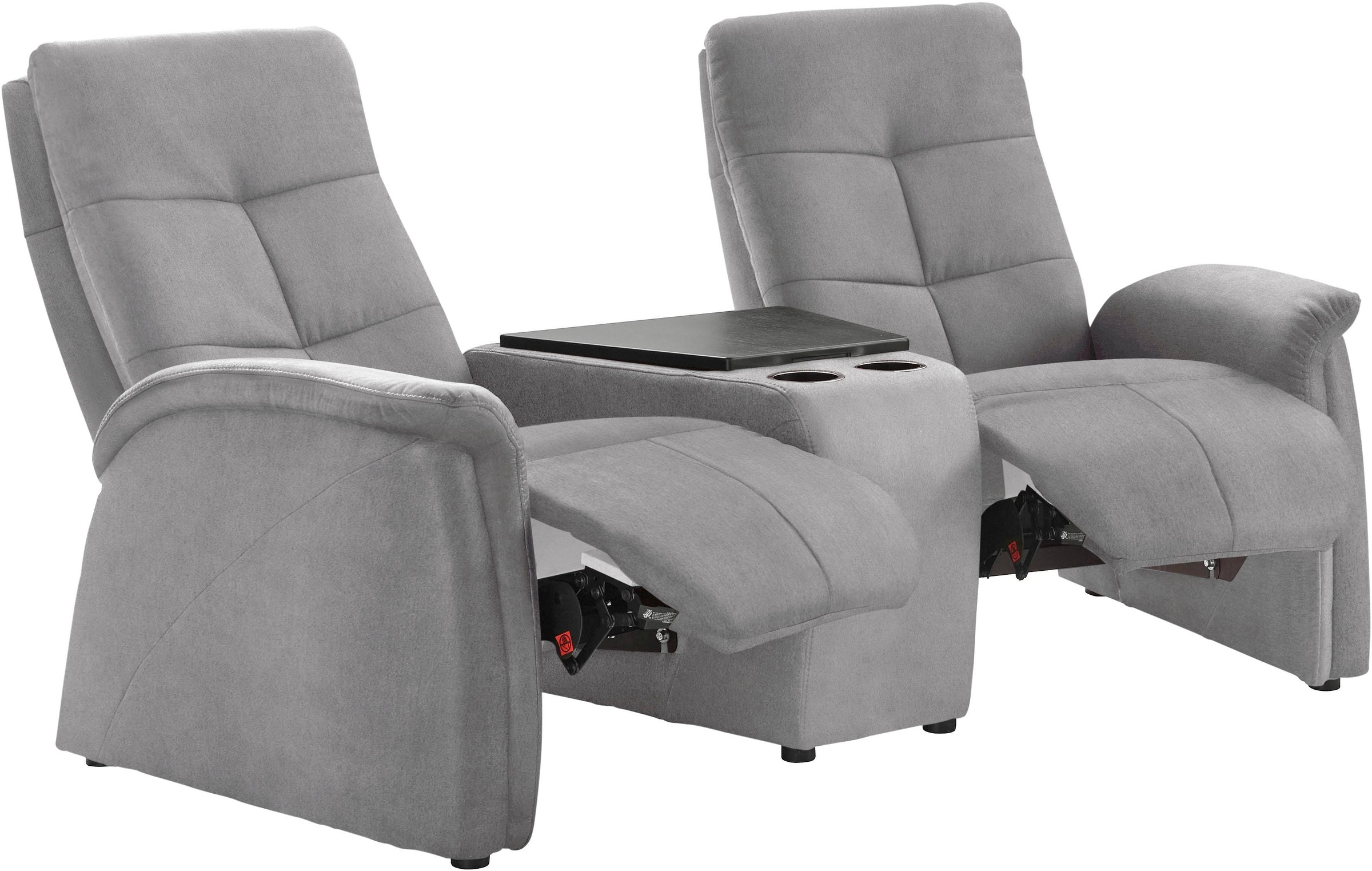 exxpo - sofa fashion 2-Sitzer »Tivoli, Kinosofa mit Relaxfunktion, mit Ablagetisch und Stauraum«, bequem und komfortabel