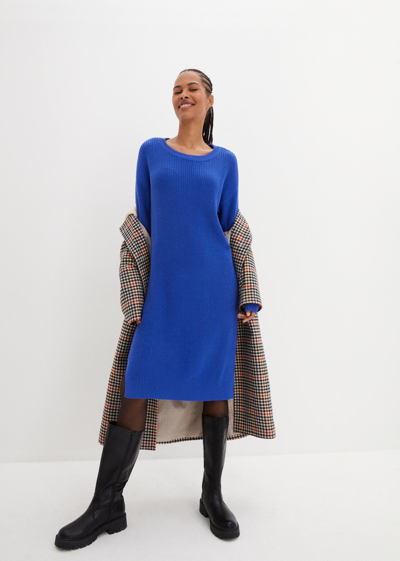 bonprix Strickkleid Oversize-Strickkleid aus Rippstrick