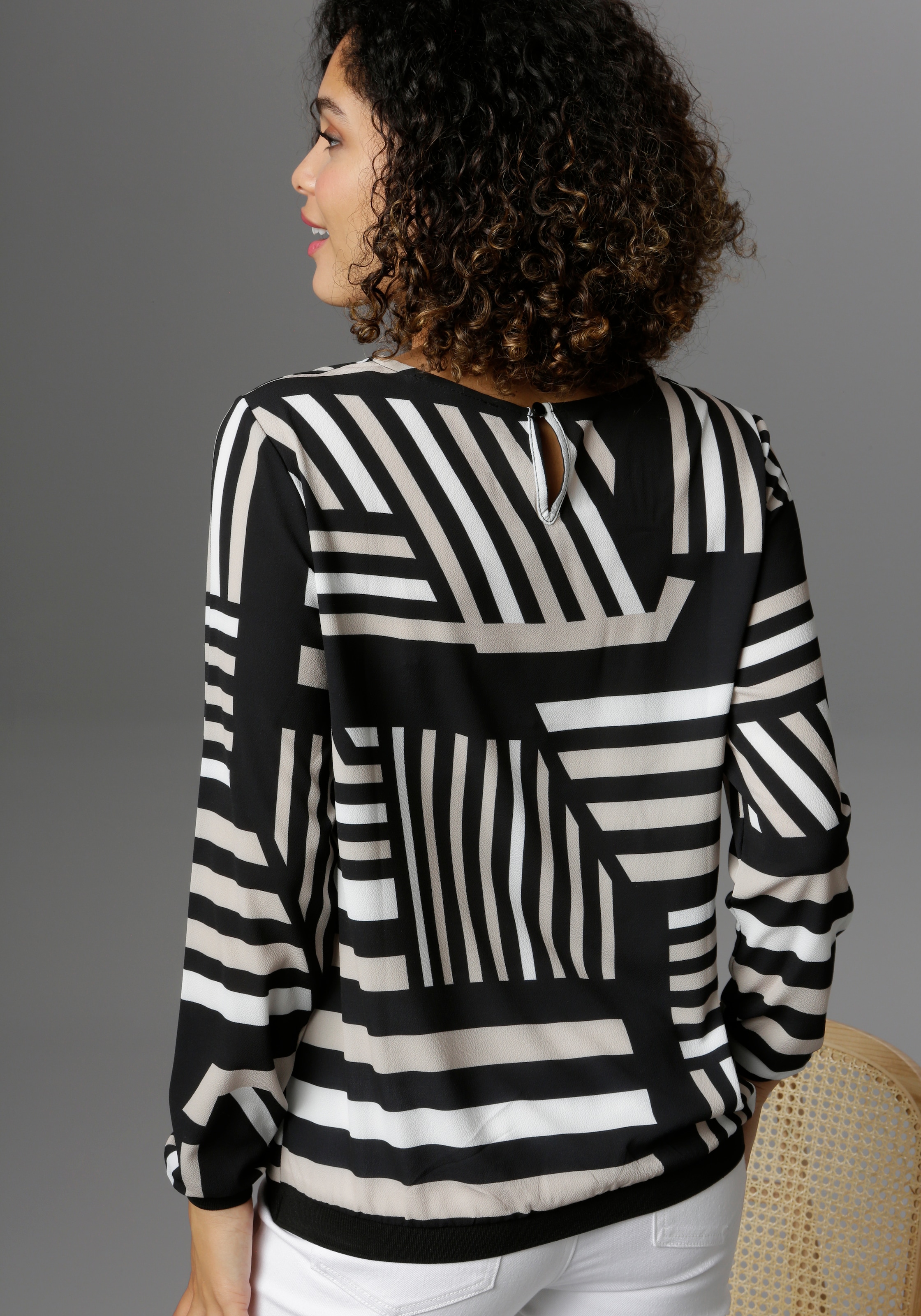 Aniston SELECTED Shirtbluse, mit Jelmoli-Versand grafischem online bei Muster Schweiz kaufen