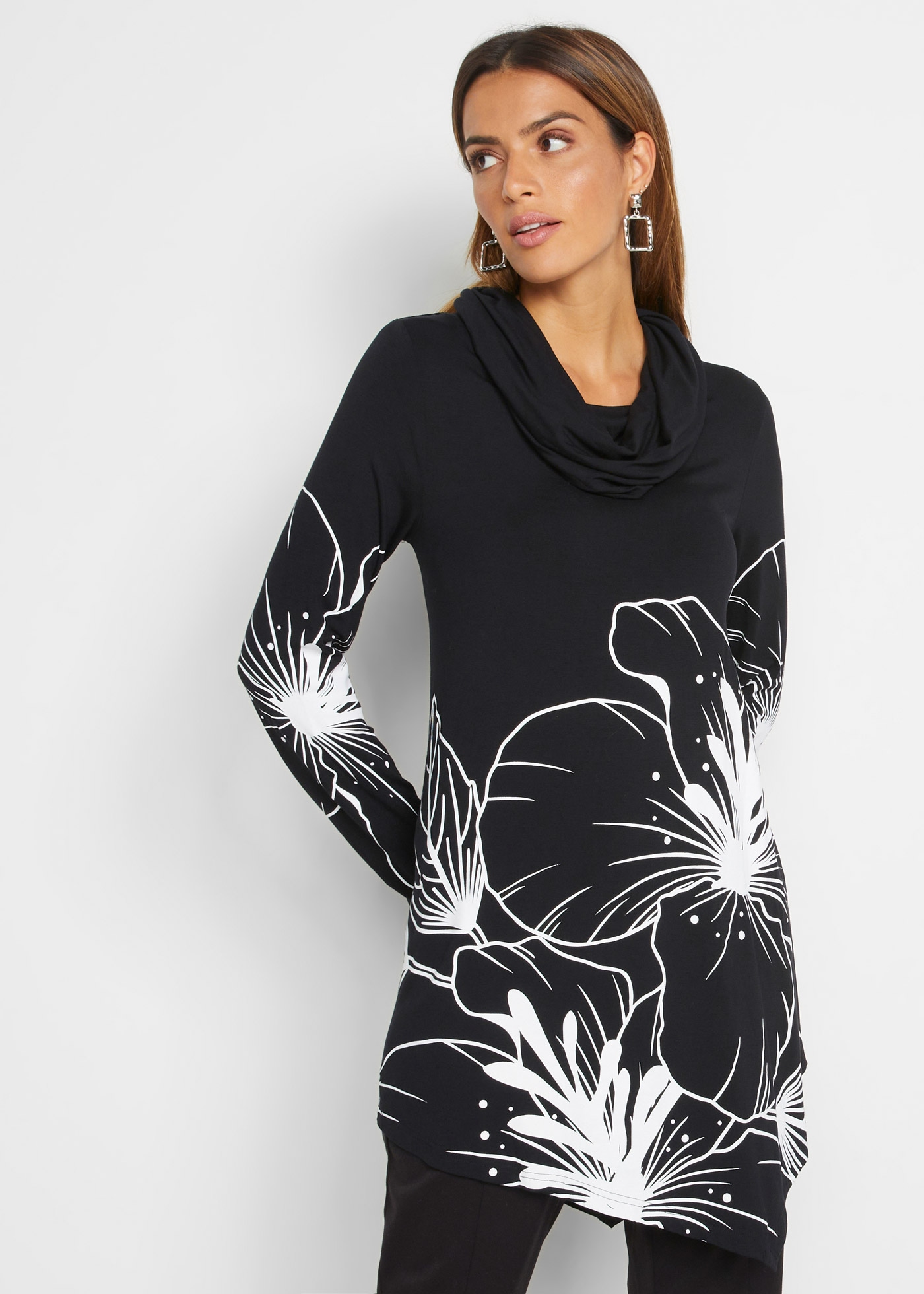 bonprix Longshirt Longshirt mit Rollkragen
