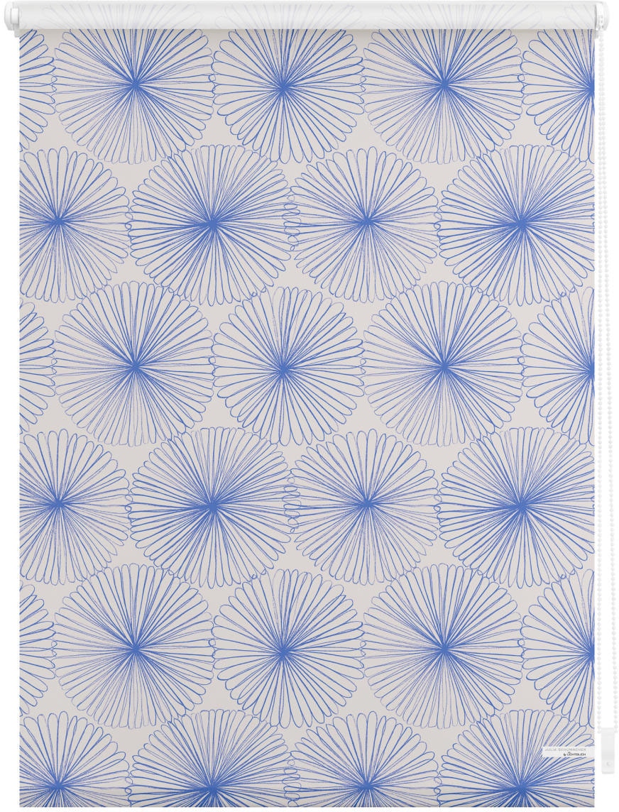 LICHTBLICK ORIGINAL Seitenzugrollo »Rollo Klemmfix, ohne Bohren, Verdunkelung, Flower wheel - Blau«, verdunkelnd, Verdunkelung-energiesparend, freihängend