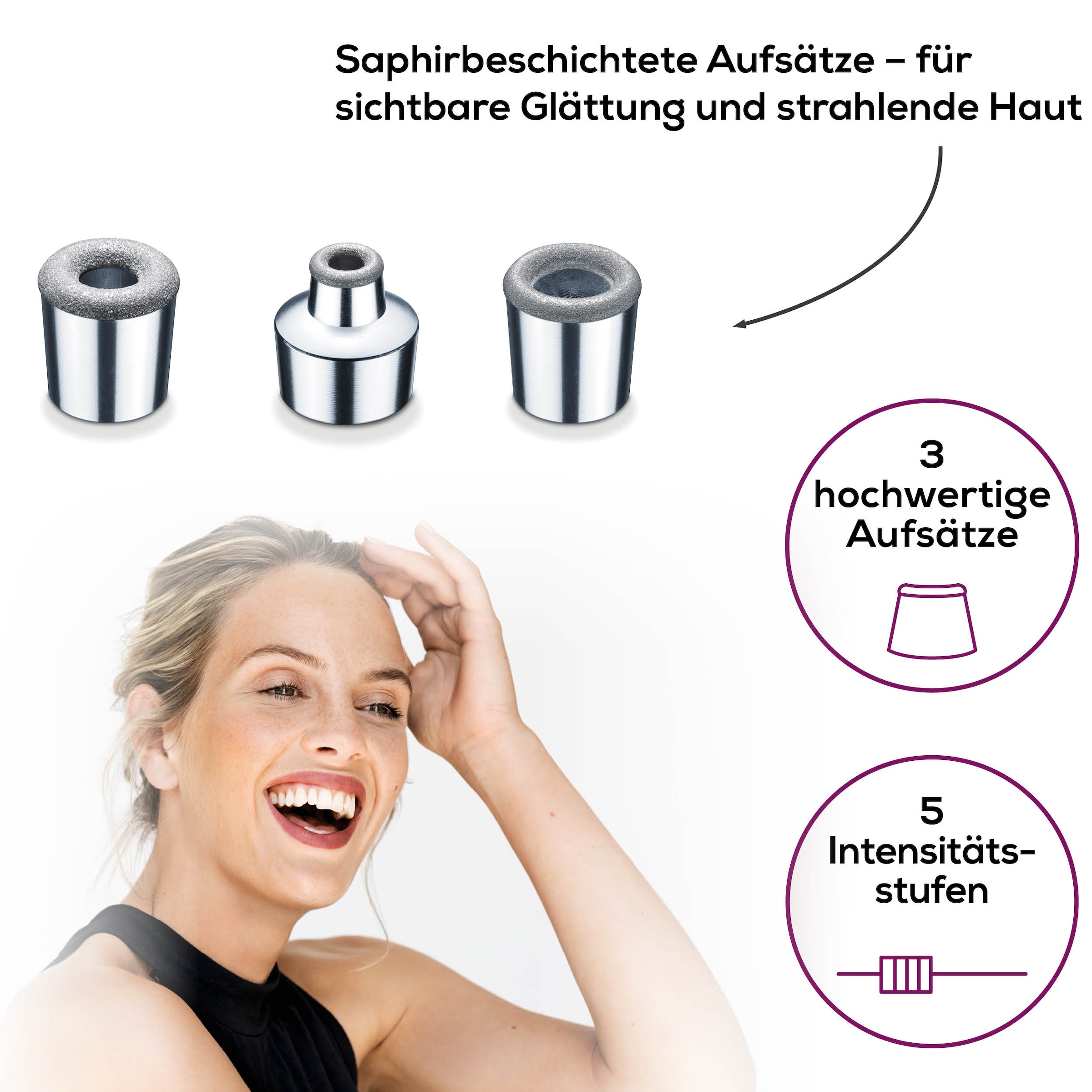 BEURER Mikrodermabrasionsgerät »FC 100 Mikrodermabrasionsgerät für ein revitalisierendes Peeling«, Mit 5 Intensitätsstufen und 3 hochwertigen Aufsätzen