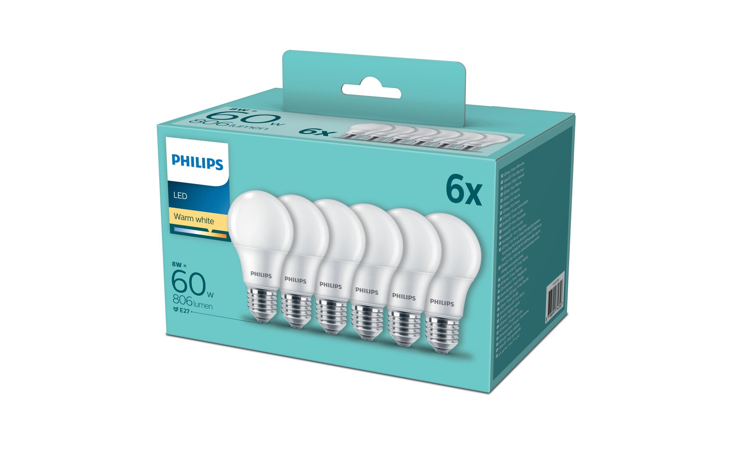 Philips LED-Leuchtmittel »Philips LED Lampe 8W«, E27, Warmweiss