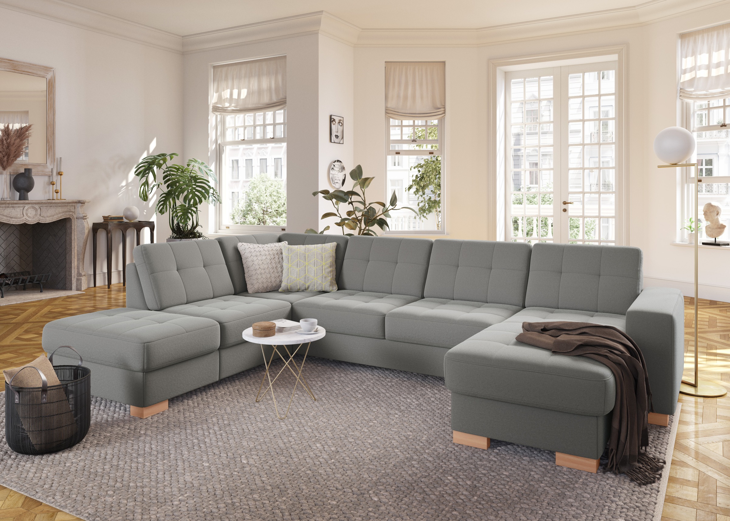 sit&more Wohnlandschaft »Quincy U-Form«, wahlweise mit Bettfunktion und Bettkasten