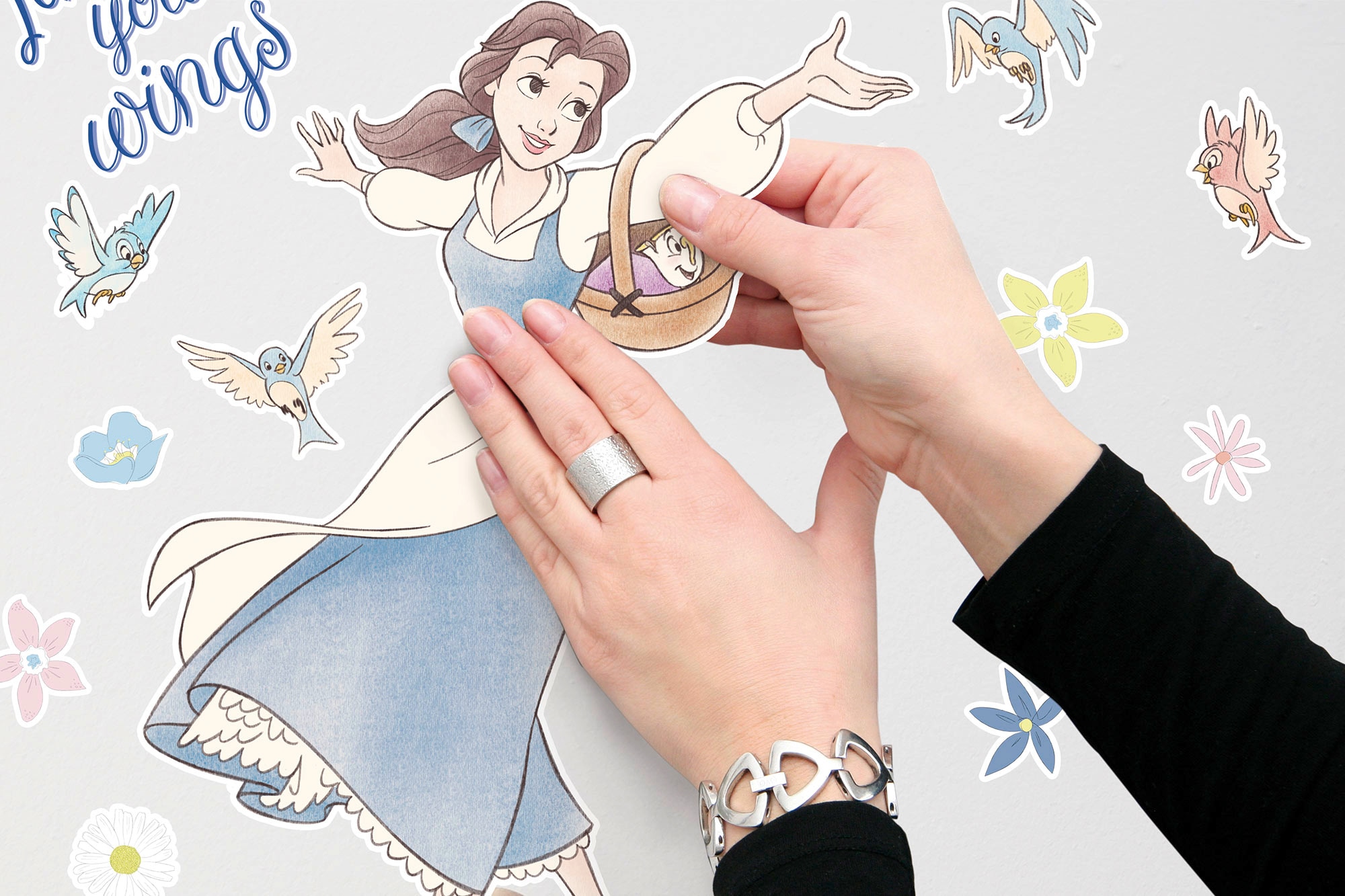 Komar Wandtattoo »Belle find your Wings - Grösse 50 x 70 cm«, (34 St.), selbstklebend, Wandsticker, Kinderzimmer