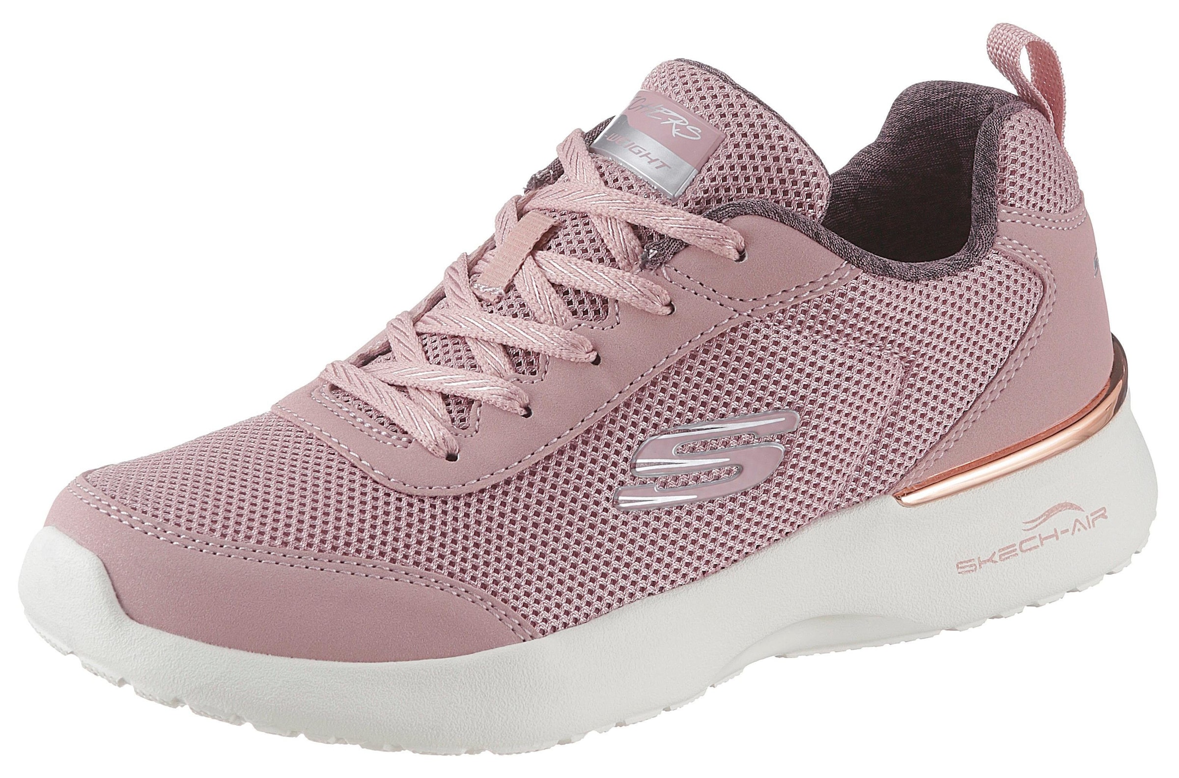 Skechers Sneaker »Skech-Air Dynamight - Fast Brake«, Metallic-Element an der Ferse, Freizeitschuh, Halbschuh, Schnürschuh