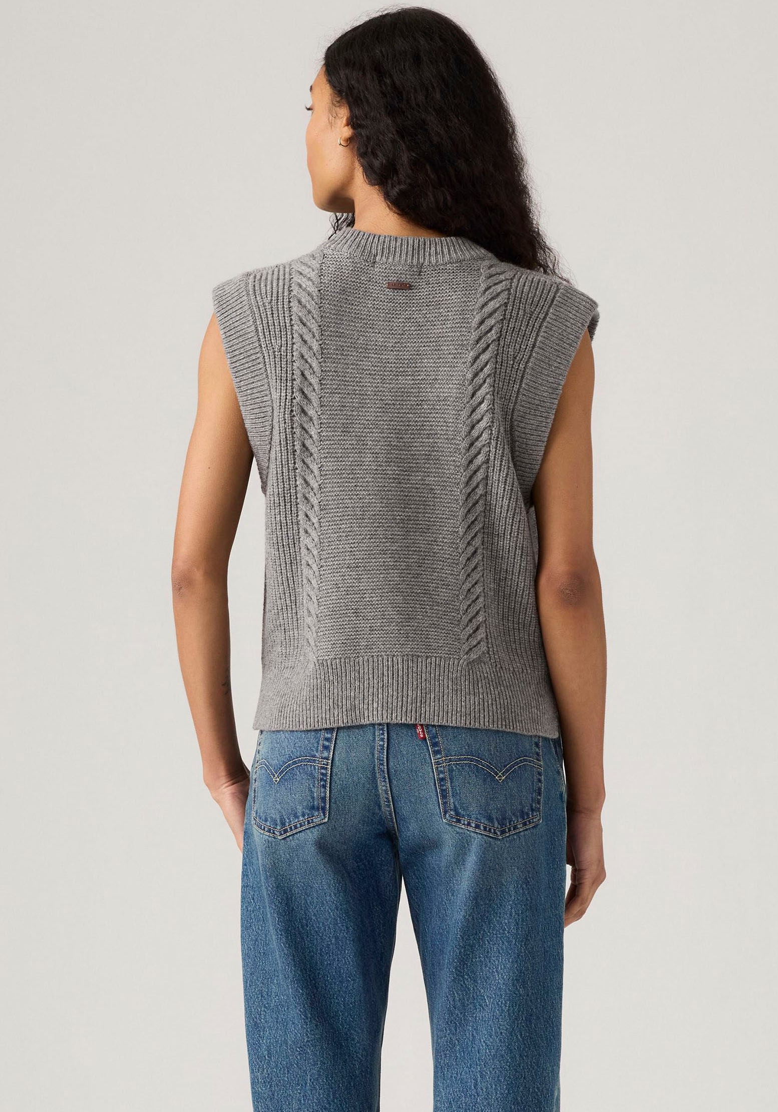 Levi's® Strickweste »INES CABLE SWEATE«, Materialmix mit Wollanteil