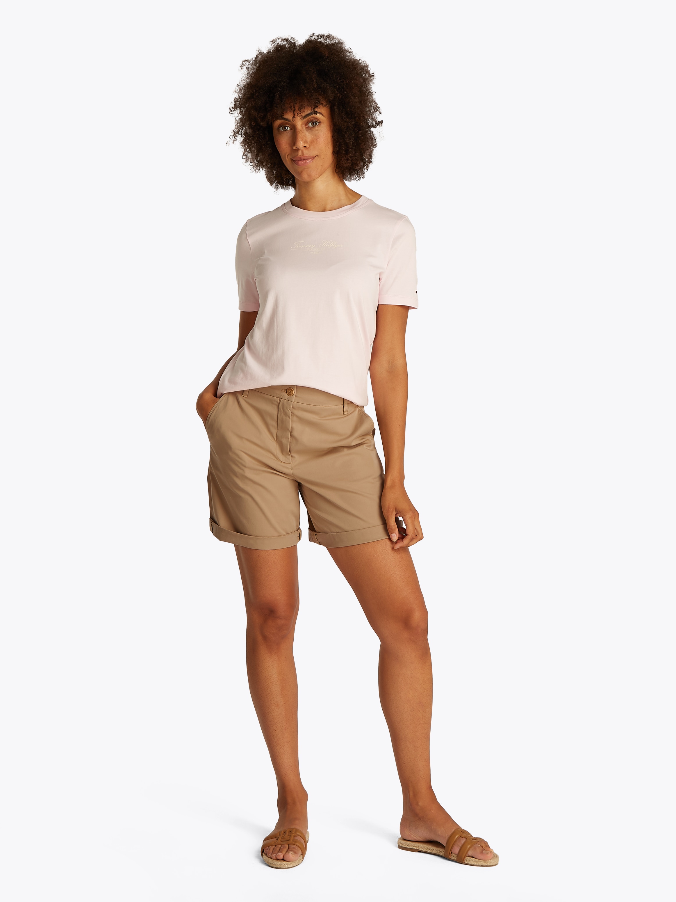 Tommy Hilfiger Chinoshorts »CO BLEND GMD CHINO SHORT«, mit Umschlagsaum