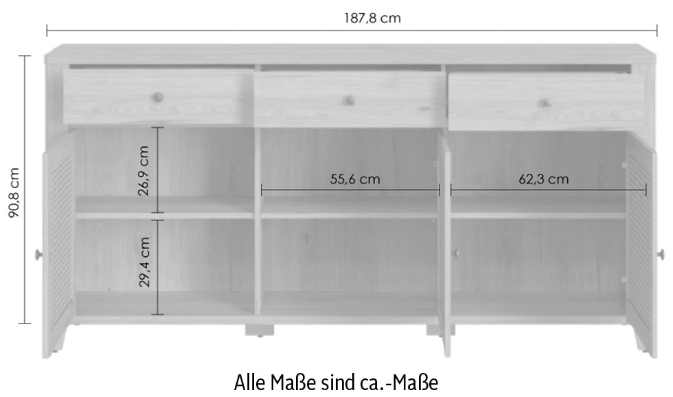 INOSIGN Sideboard »CESTINO«, Breite ca. online 188 cm Jelmoli-Versand shoppen 