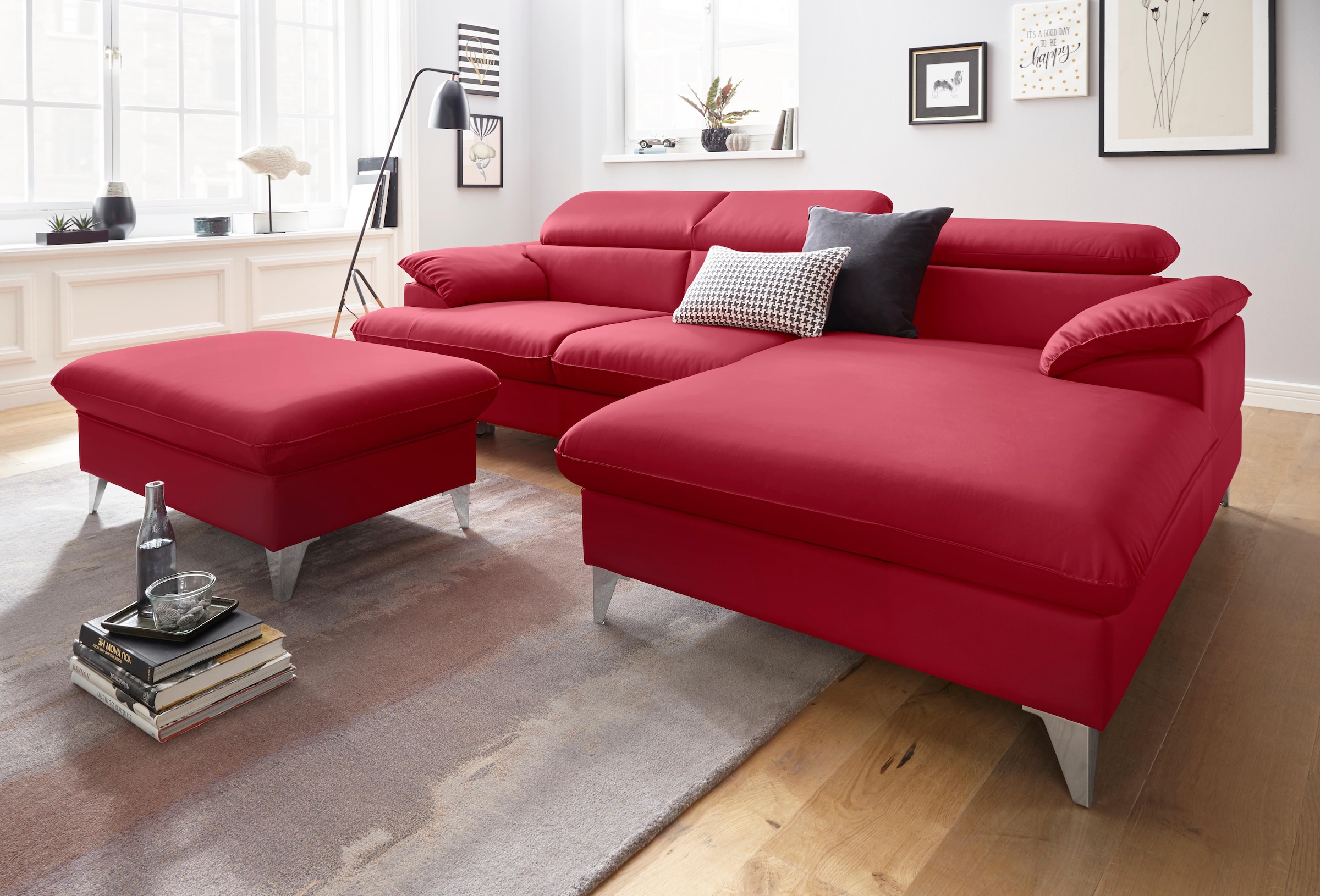 COTTA Ecksofa »Caluso L-Form«, mit Kopfteilverstellung, wahlweise mit Bettfunktion & Bettkasten