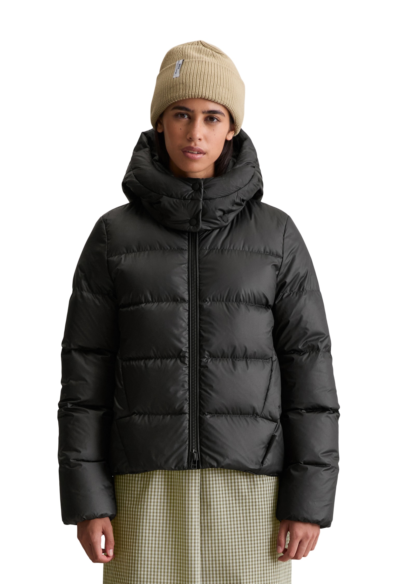 Marc O'Polo DENIM Steppjacke mit Kapuze Winterjacke, regular fit, Stehkragen, abnehmbare Kapuze