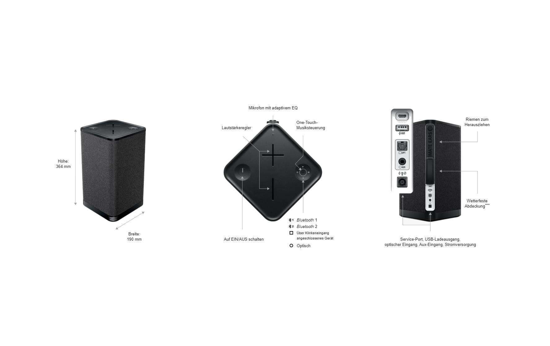 Ultimate Ears Party-Lautsprecher »Hyperboom Schwarz«