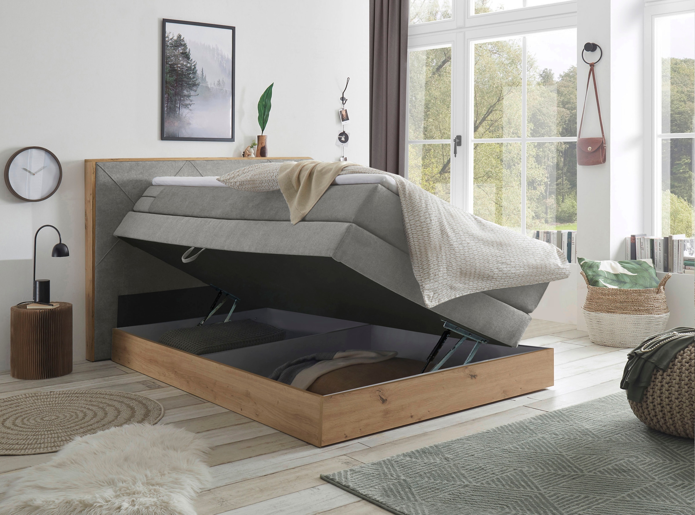 ED EXCITING DESIGN Boxspringbett »Bellevue«, inkl. Bettkasten, wahlweise mit Matratze und Topper