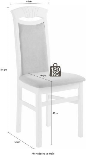 Home affaire Esszimmerstuhl »Franz«, (Set), 2 St., Microfaser, strapazierfähige Microfaser, Gestell Buche natur oder weiss, Holzstuhl