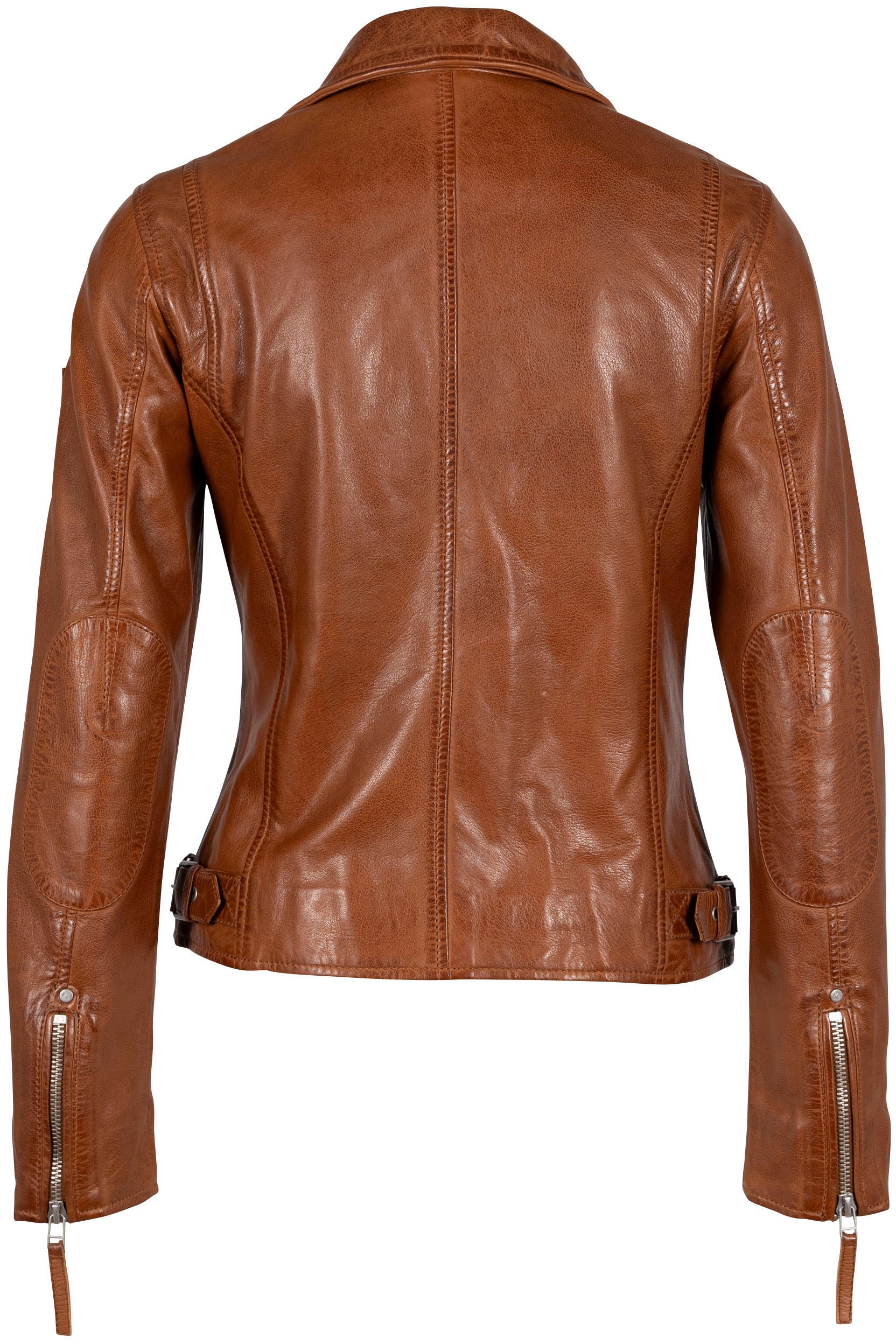 Mauritius Lederjacke »MWPaige«, im Biker-Style asymetrischem Reissverschluss, Reverskragen