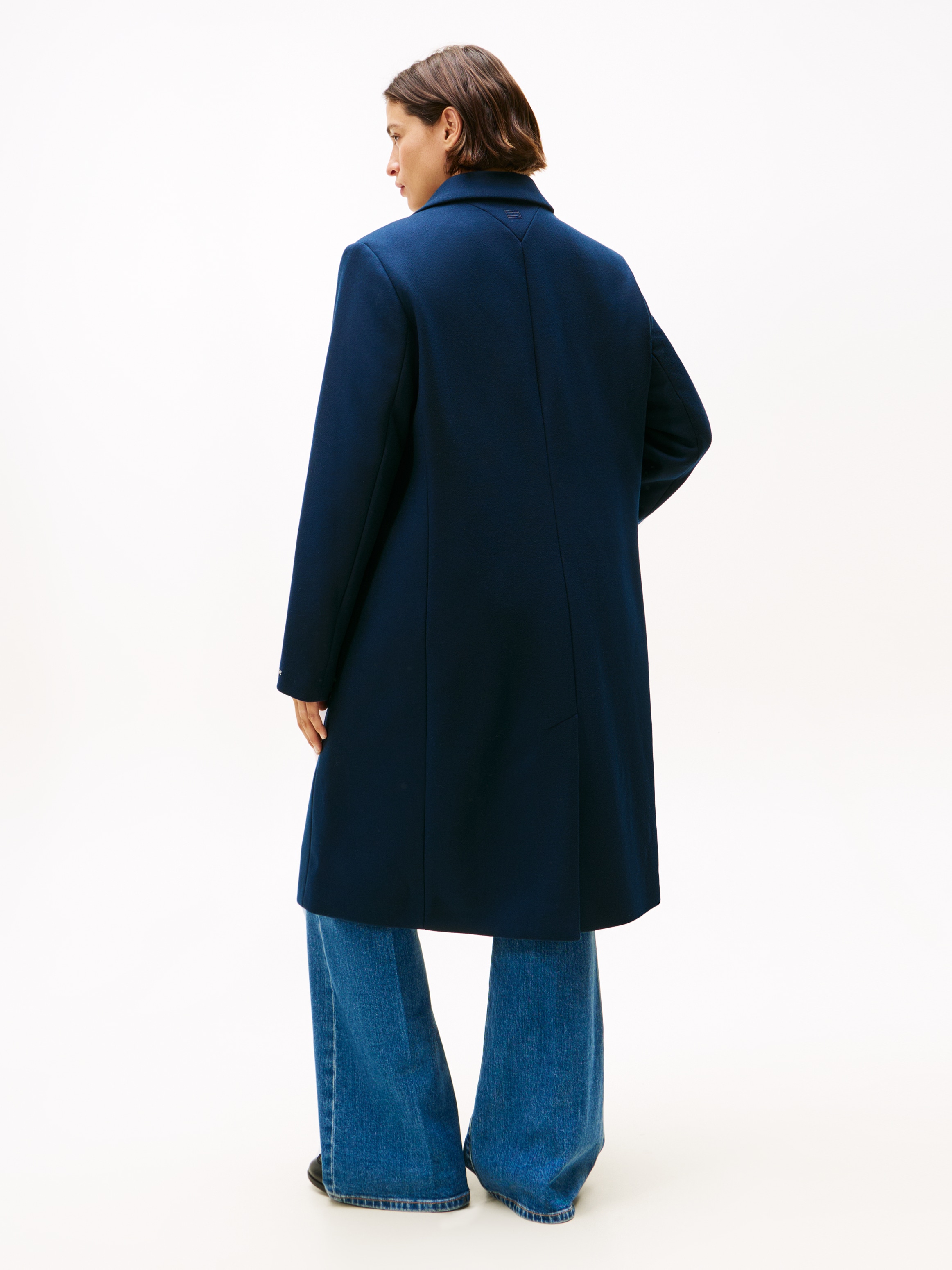 Tommy Hilfiger Curve Langmantel »CRV CLASSIC SB WOOL REG COAT«, in grossen Grössen, mit Wolle und Kaschmiranteil
