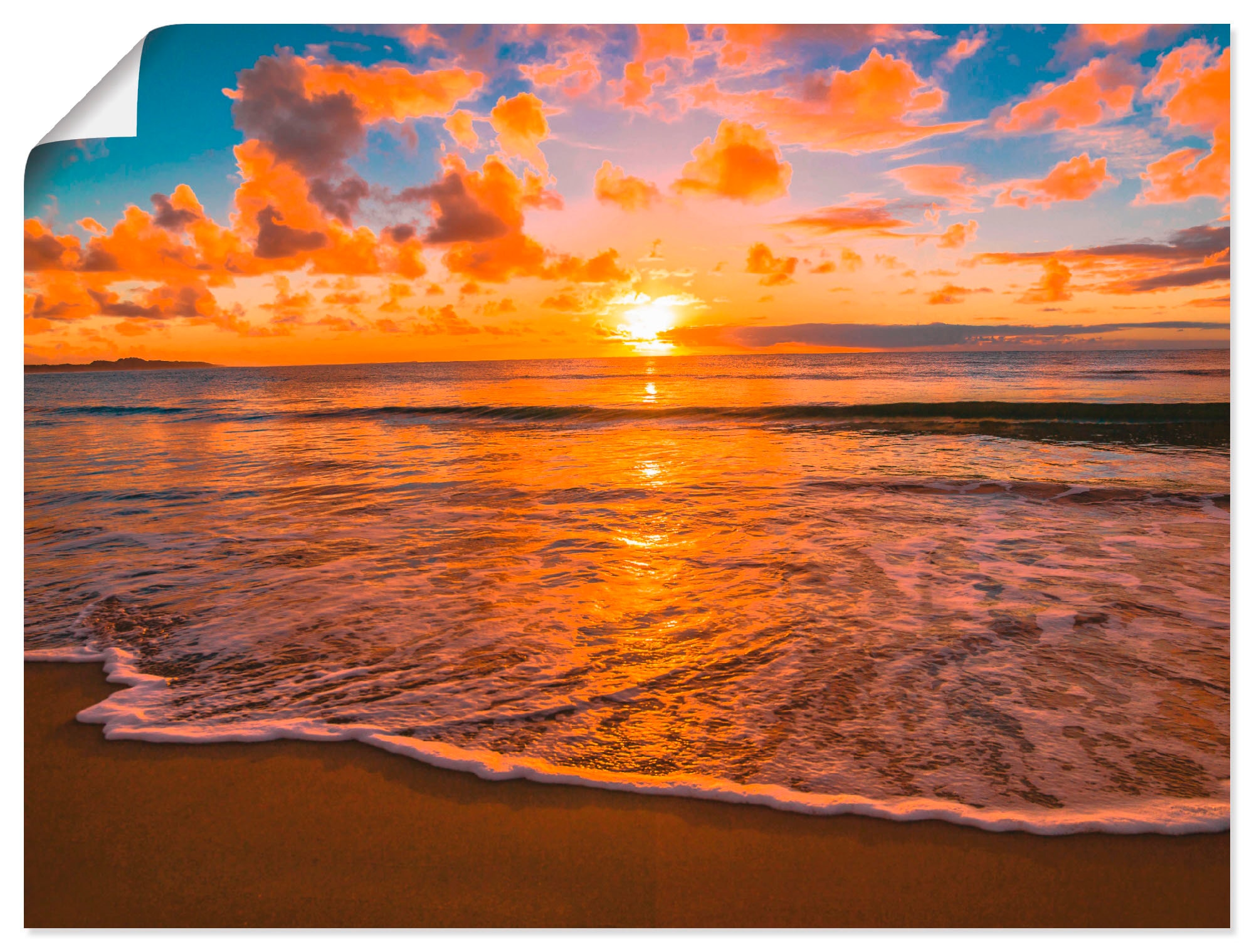 Artland Wandbild »Sonnenuntergang am Strand«, & in (1 Poster als Sonnenaufgang bestellen St.), Jelmoli-Versand -untergang, verschied. | Grössen online Leinwandbild