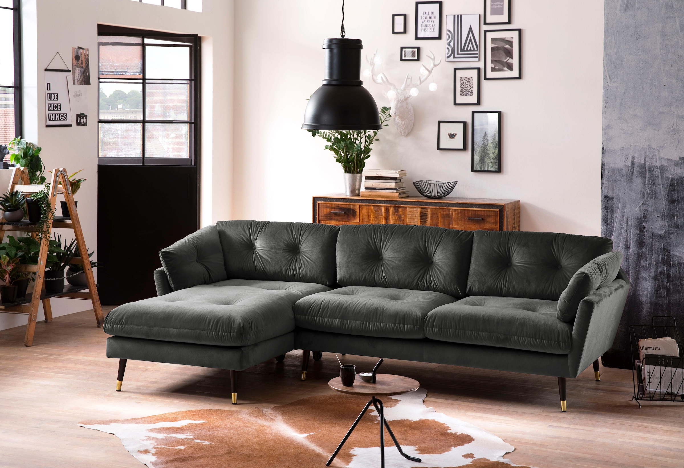 online Fuss mit bestellen by | links Recamiere in Holz-Metallkombination, oder rechts »Japan«, HG Jelmoli-Versand Trends Ecksofa