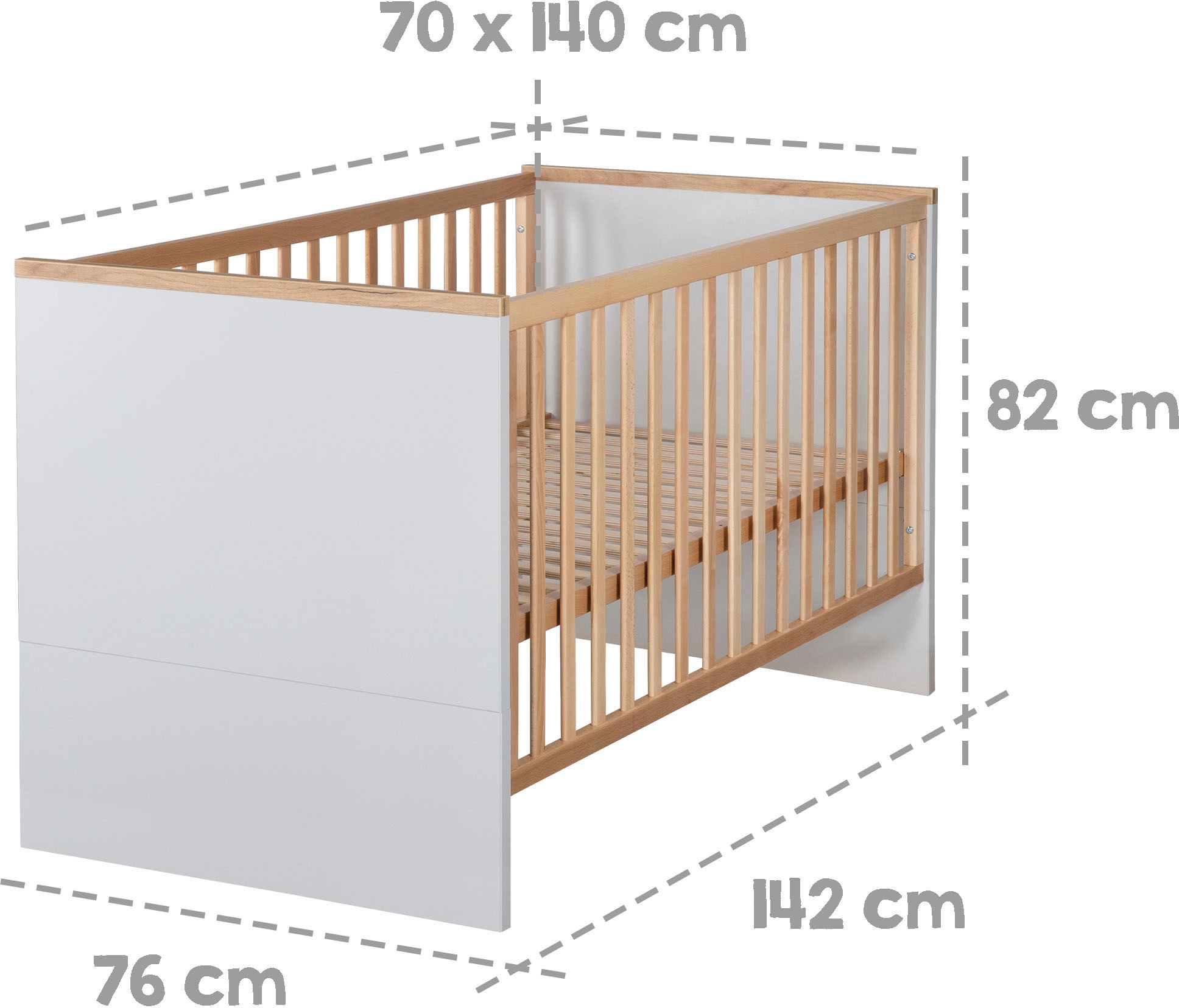 roba® Babyzimmer-Komplettset »Tobi«, (Set, 3 St., Kinderbett, Schrank, Wickelkommode), mit Kinderbett, Schrank und Wickelkommode
