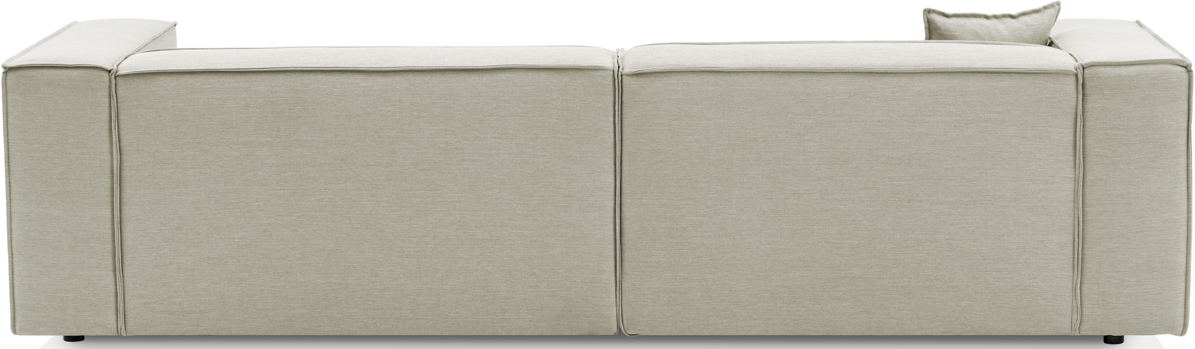 LeGer Home by Lena Gercke 3-Sitzer »PIARA, Couch mit Kedernaht, Sofa in Cord oder Leinenoptik«, schwarze Füsse, bequemer Sitzkomfort