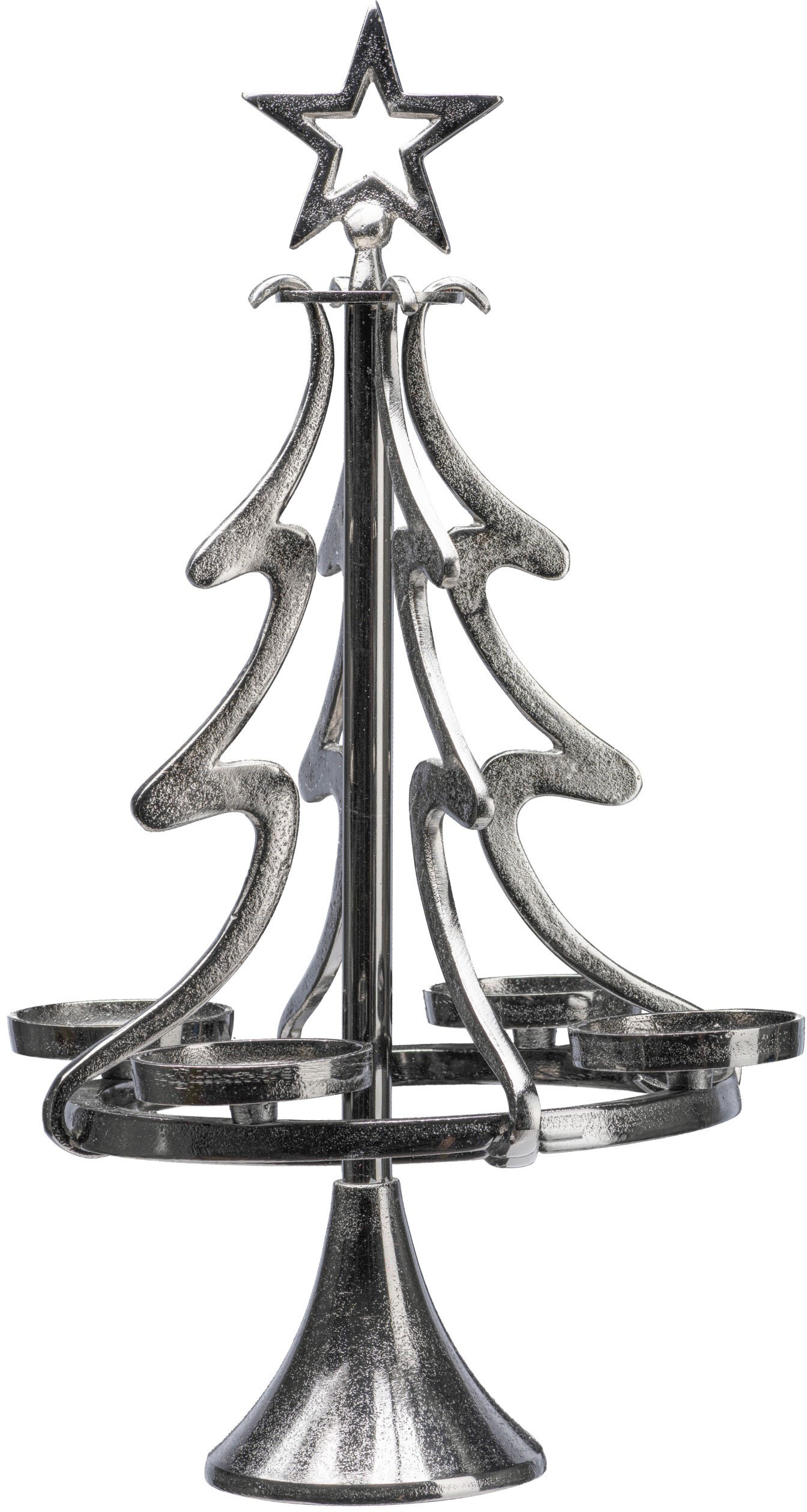 OTTO home Adventsleuchter "Tannenbaum, Weihnachtsdeko" Kerzenständer aus Aluminium, Höhe 86 cm