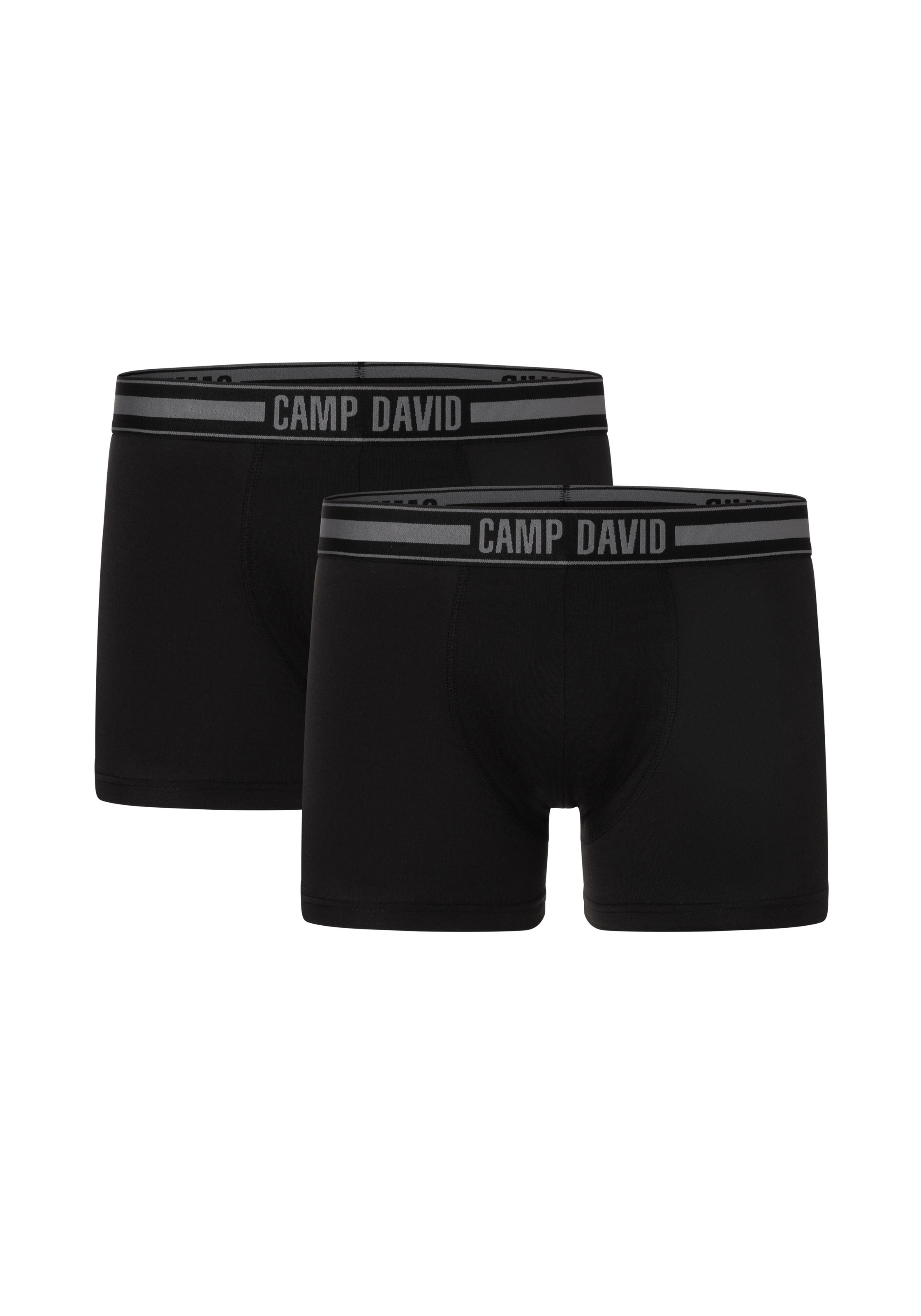 CAMP DAVID Boxershorts »casual« 2er Pack, mit elastischem Logo-Bund