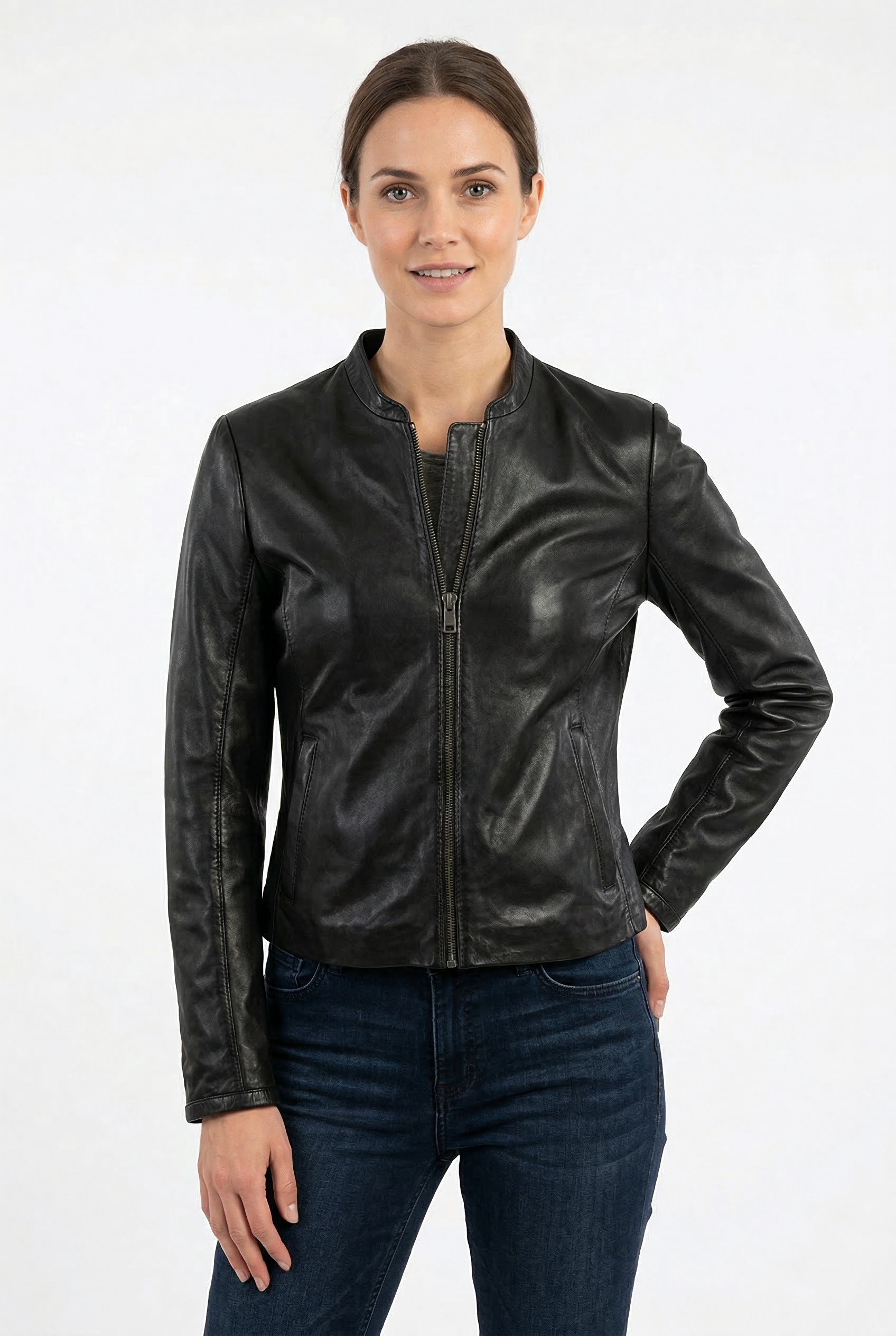 Mauritius Lederjacke "MWLuena" im minimalistischen Design