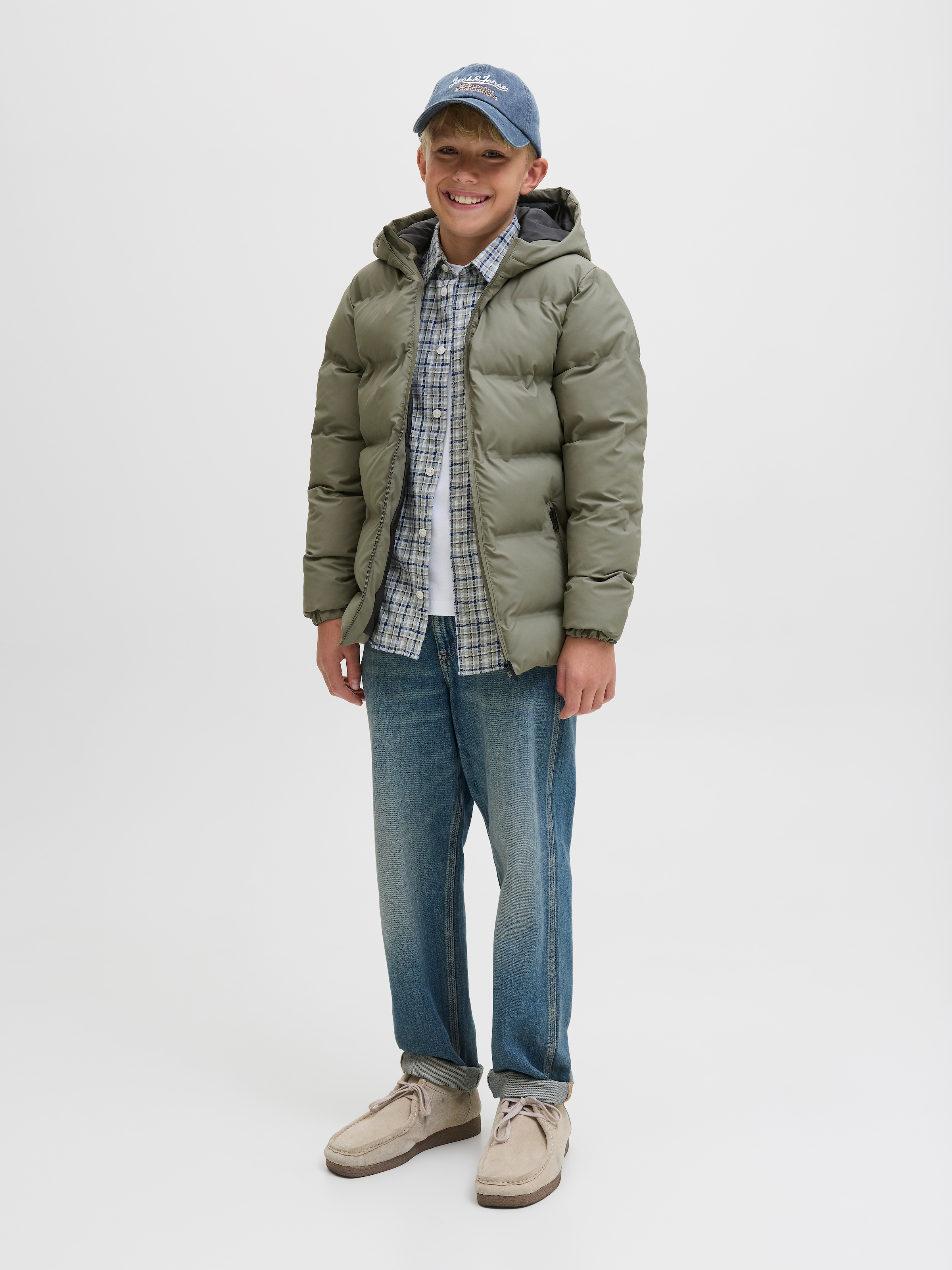 Jack & Jones Junior Steppjacke »JJELEMENTS PU PUFFER JNR«, mit Kapuze