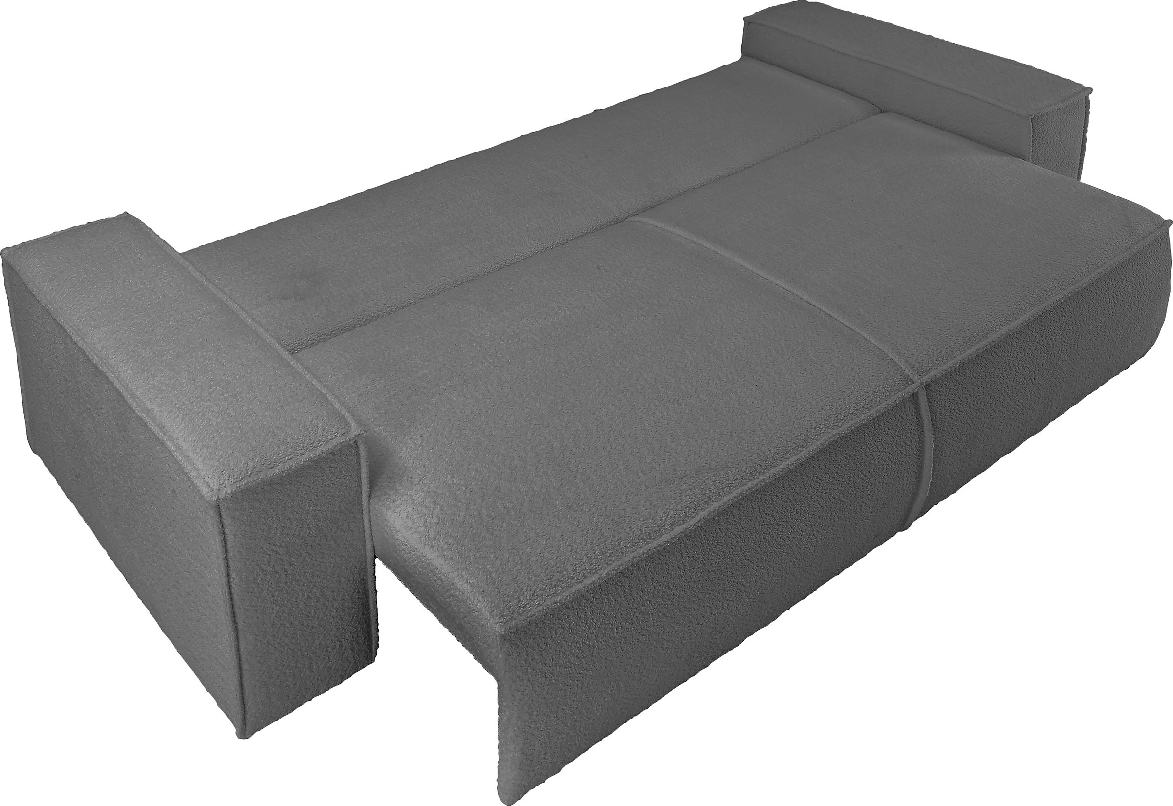 andas 3-Sitzer »FINNLEY Schlafsofa 257 cm, Schlaffunktion mit Bettkasten (200/136cm)«, in Aqua Clean-Bouclé, Struktur fein u. Cord