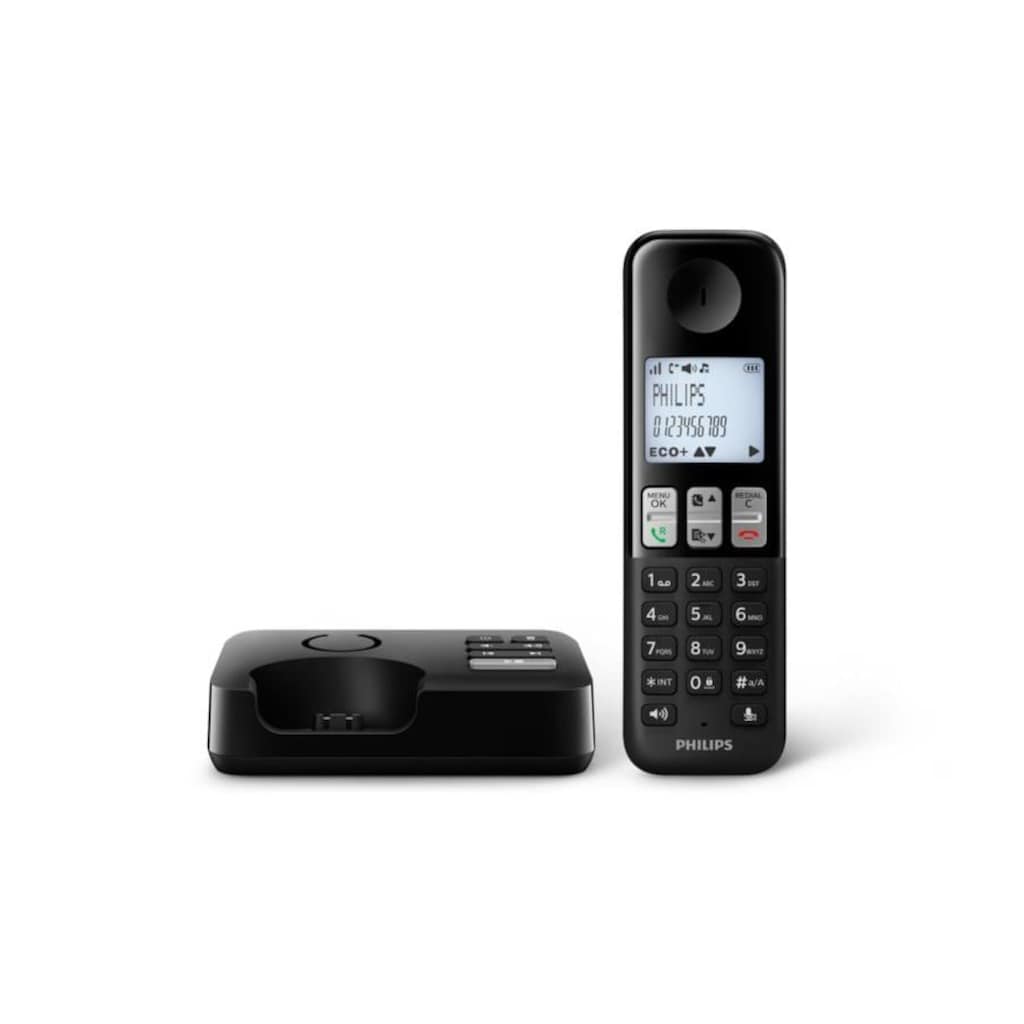 Philips Festnetztelefon »Philips D2551B Schwarz«