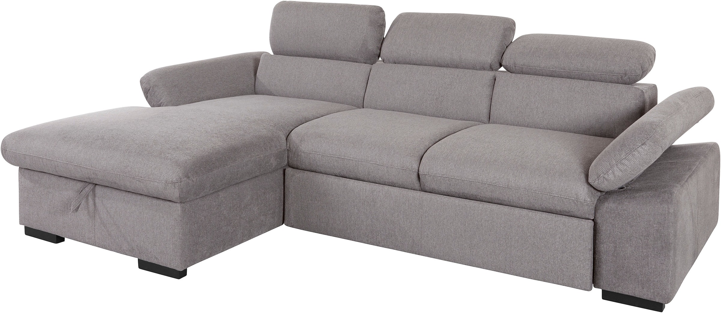 COTTA Ecksofa »Lola L-Form mit Kopfteilfunktion & Hocker«, (Set, mit Hocker), wahlweise mit Bettfunktion, Bettkasten & Armteilverstellung