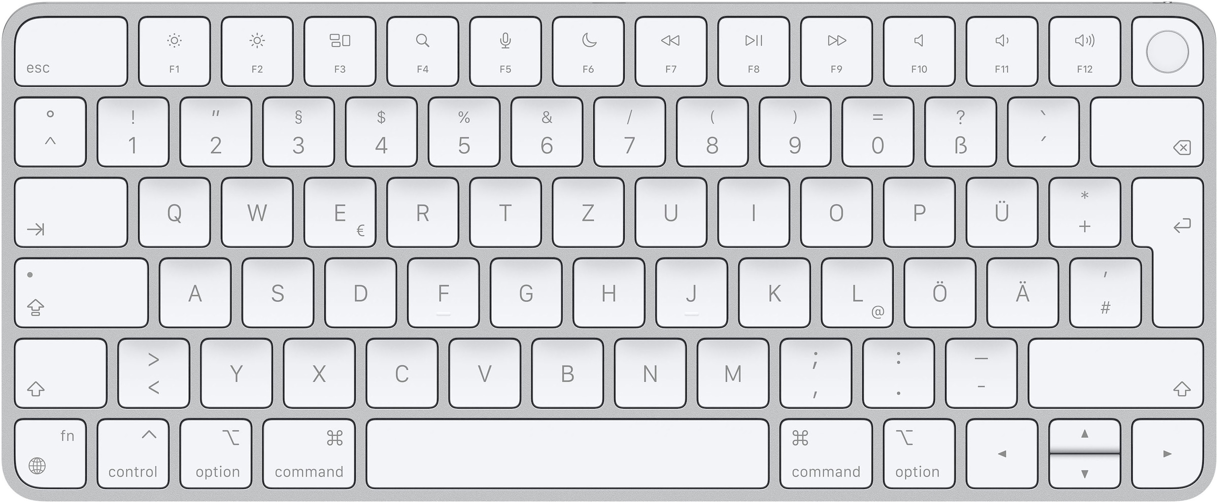 Apple Apple-Tastatur "Magic Keyboard mit Touch ID" (Multimedia-Tasten  USB-Anschluss)