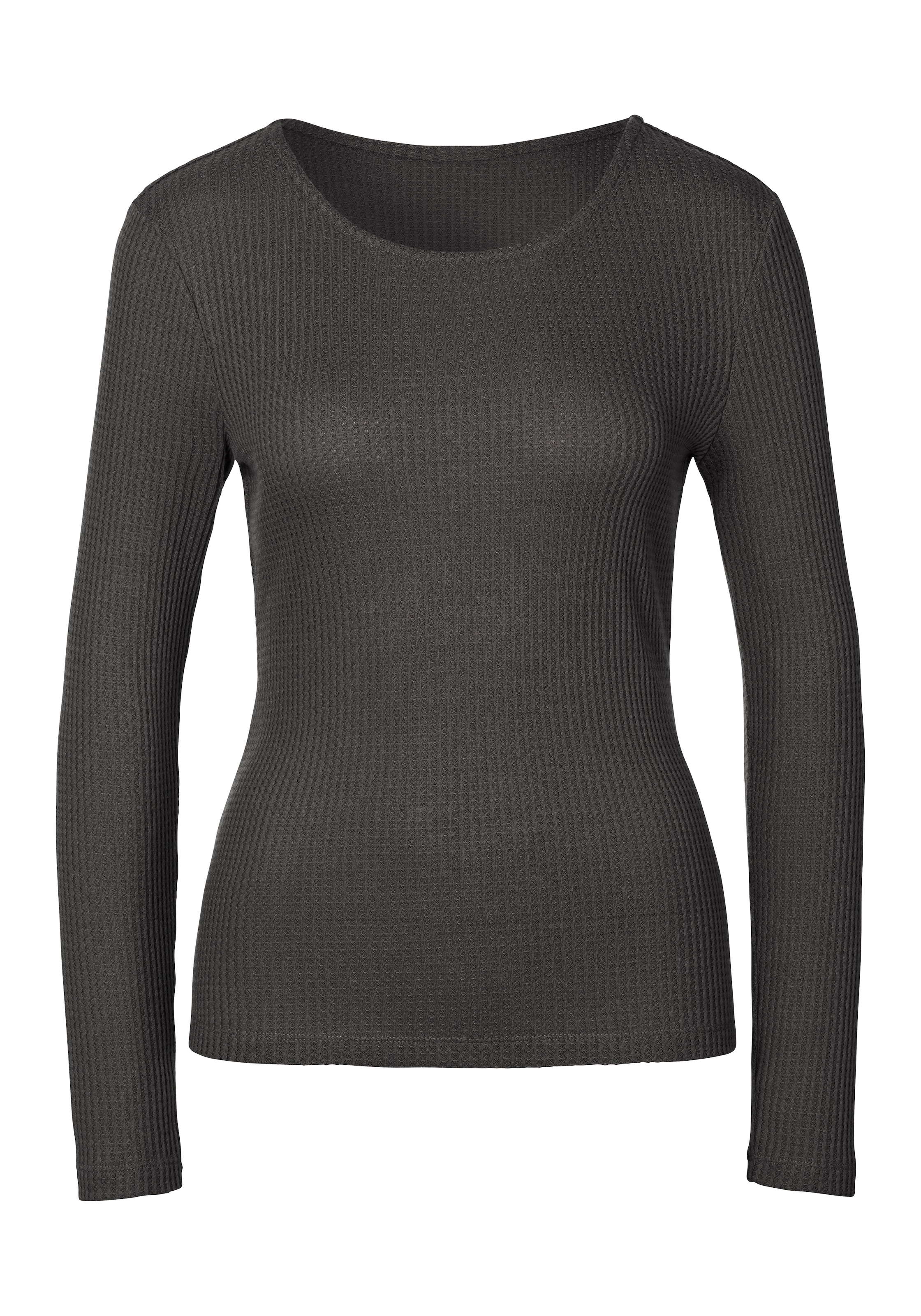 LASCANA Langarmshirt, (2er-Pack), in modischer Pique-Optik