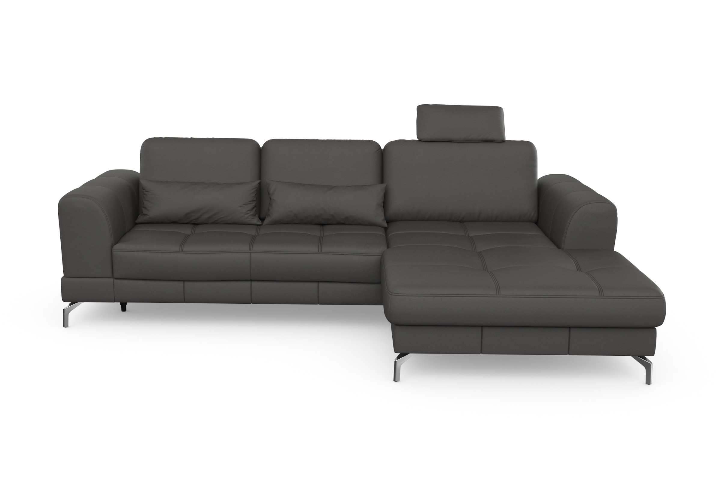 sit&more Ecksofa »Bendigo L-Form«, inklusive Sitztiefenverstellung, Bodenfreiheit 12 cm, in 2 Fussfarben