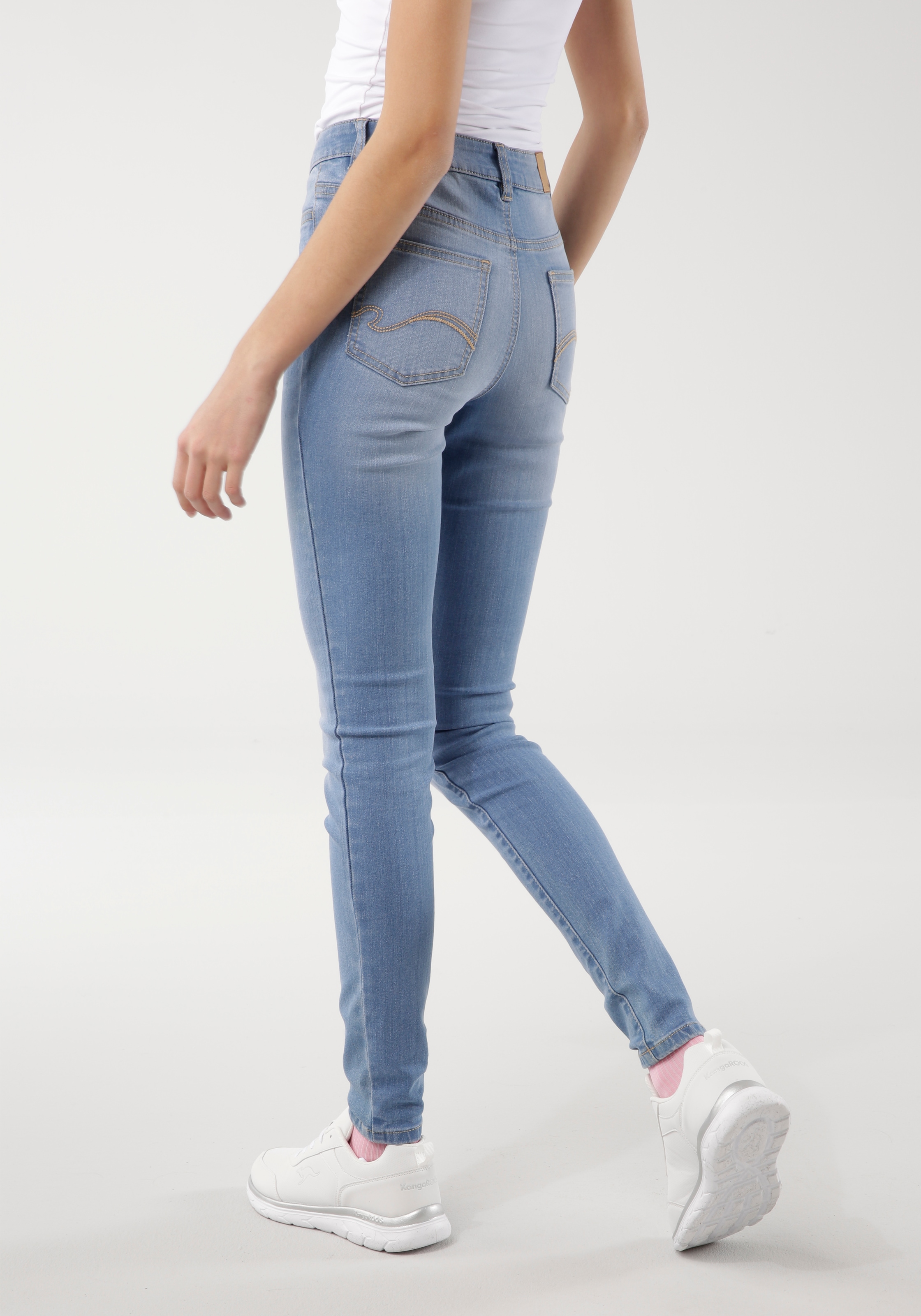 KangaROOS 5-Pocket-Jeans »SUPER SKINNY HIGH online Schweiz kaufen Jelmoli-Versand mit used-Effekt RISE«, bei