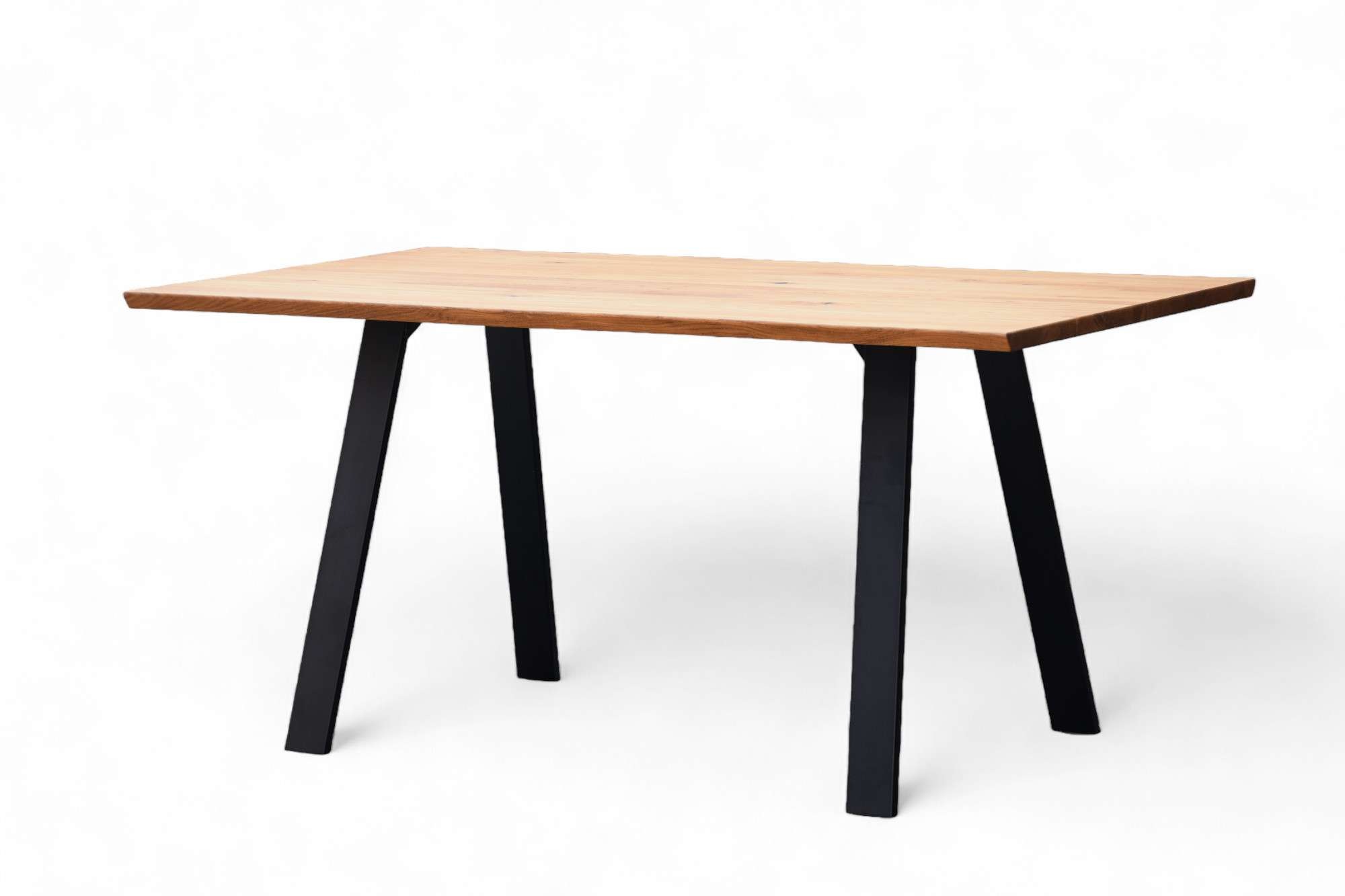 Home affaire Esstisch "Reidigen Küchentisch, A-Form Metallgestell, Wildeiche massiv geölt" Baum Kante oder Schweizer Kante, erhältlich in 3 Grössen und 2 Farben