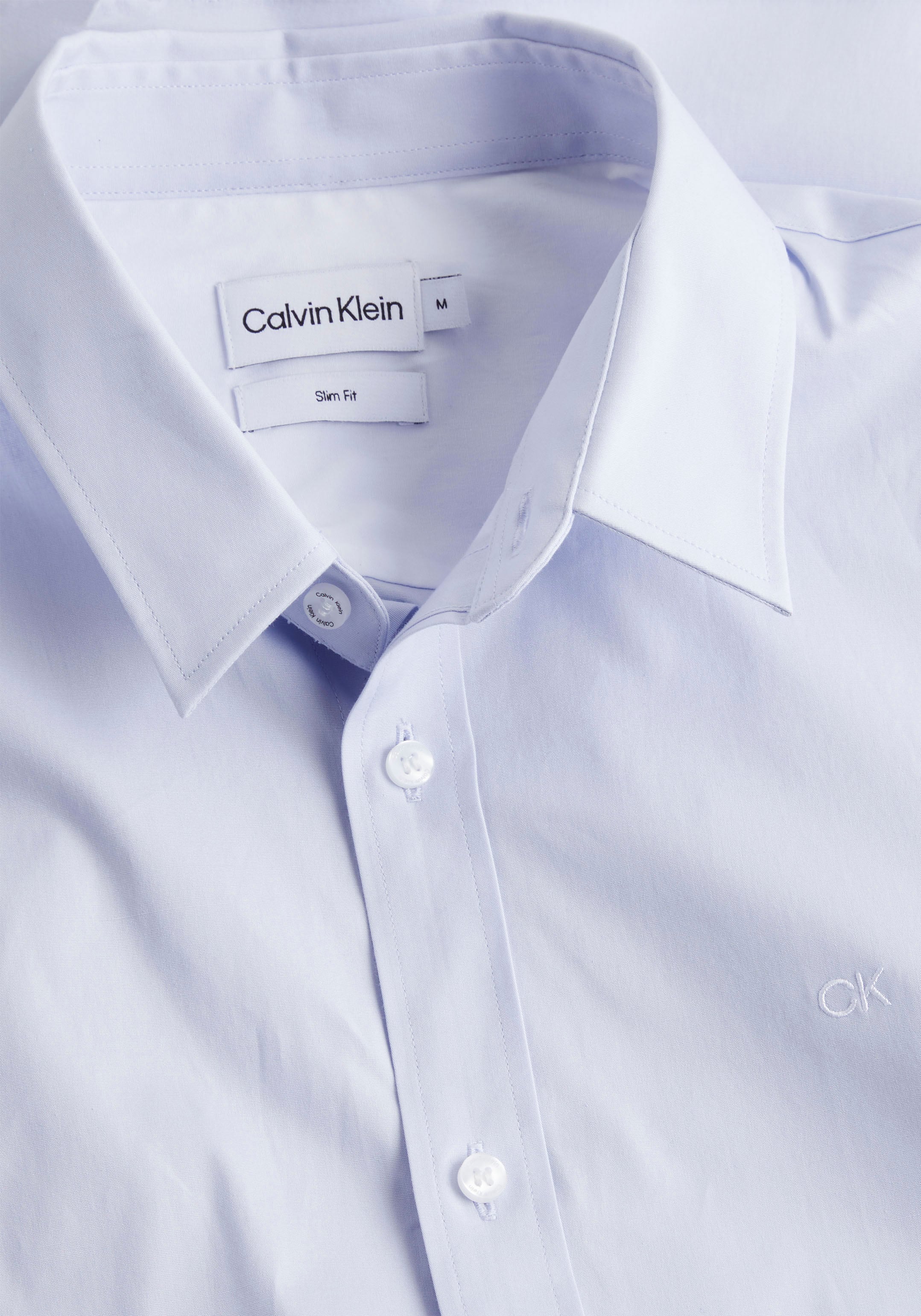 Calvin Klein Businesshemd »STRETCH POPLIN SLIM SHIRT«, mit Calvin Klein Logo auf der Brust