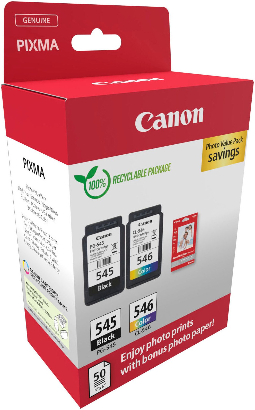 Canon Tintenpatrone »PG-545/CL-546 Photo Value Pack«