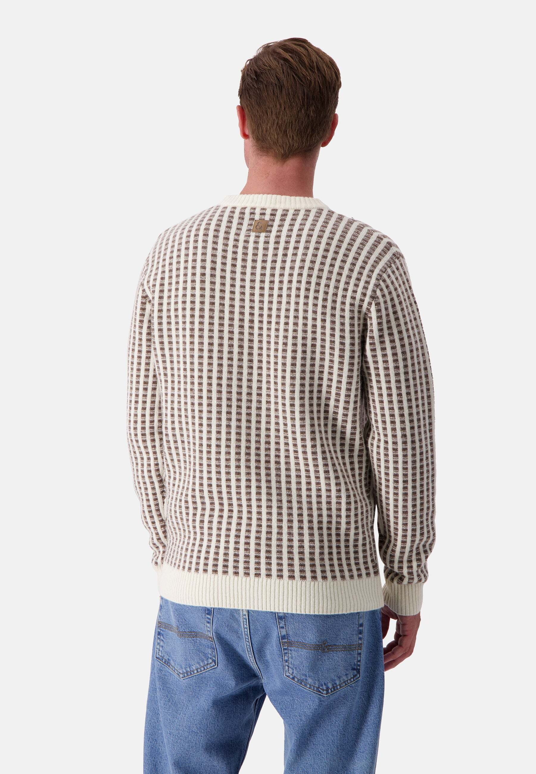 colours & sons Strickpullover »colours & sons Pullover Roundneck Two Tone Intarsia«