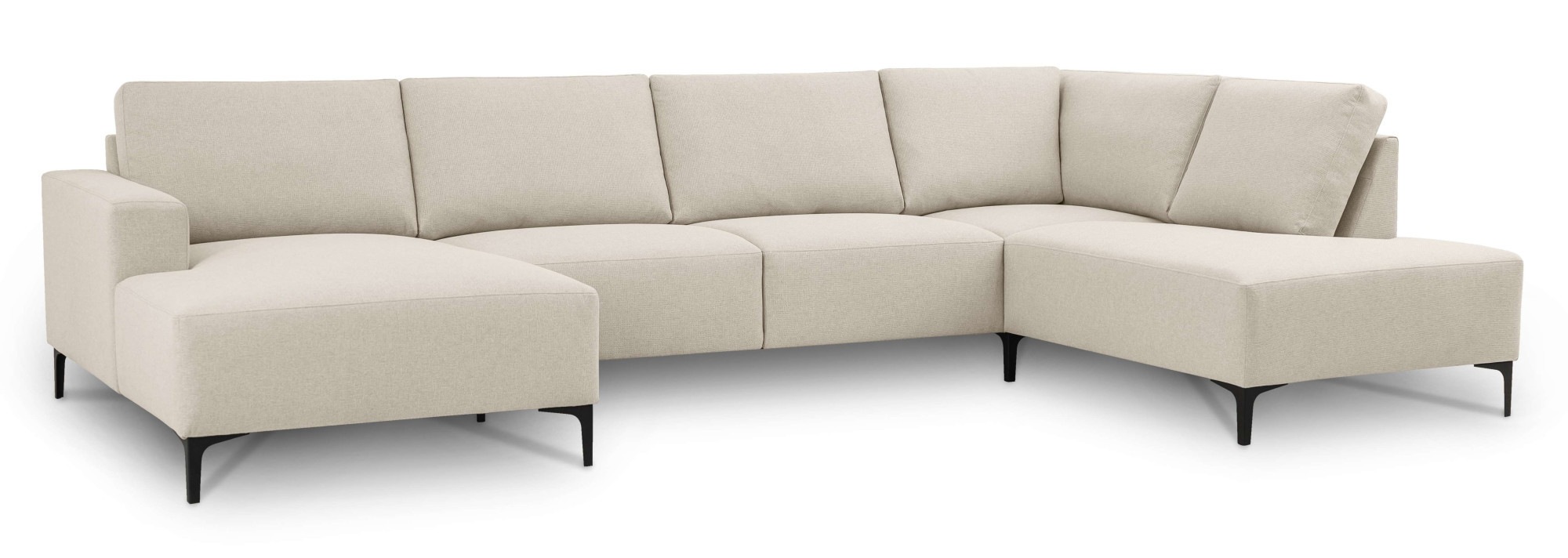 Home affaire Wohnlandschaft »Tournon U-Form, XXL Sofa, Breite 333 cm, Webstoff, Chenille«, Designsofa im nordischen Stil, Wellenunterfederung, Metallfüsse